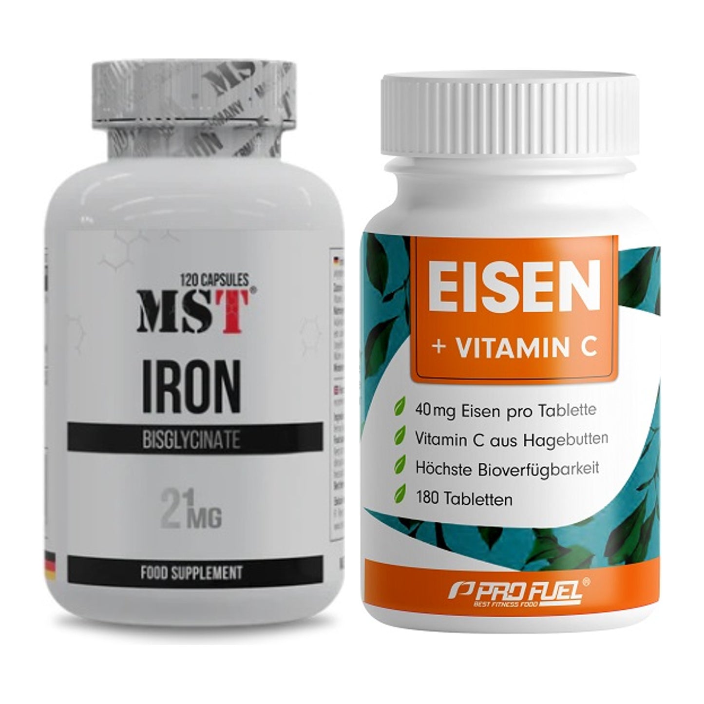 Eisen & Vitamin C: MST Iron Bisglycinate120 + ProFuel EISEN + nat. – alle enthaltenen Artikel