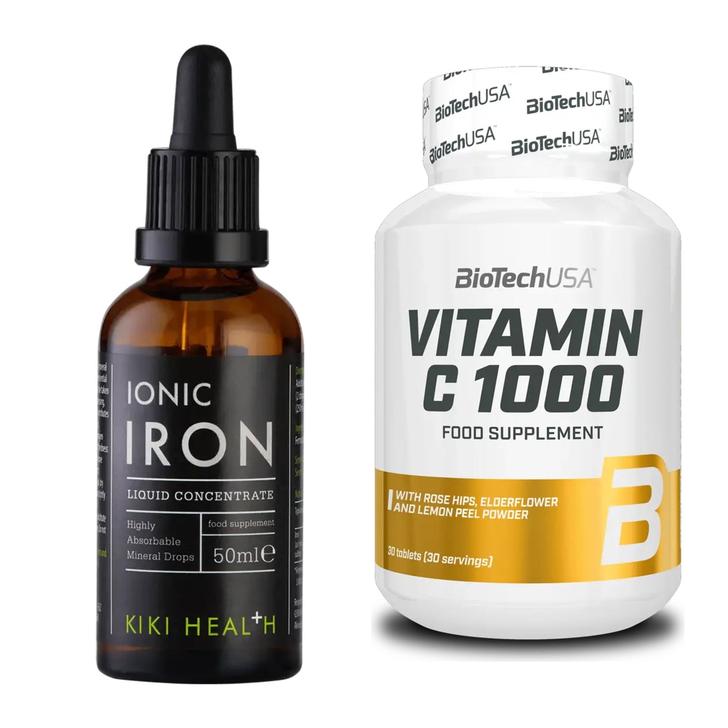 Eisen & Vitamin C: KIKI Health Liquid Iron + BioTech Vitamin C 1000 – alle enthaltenen Artikel