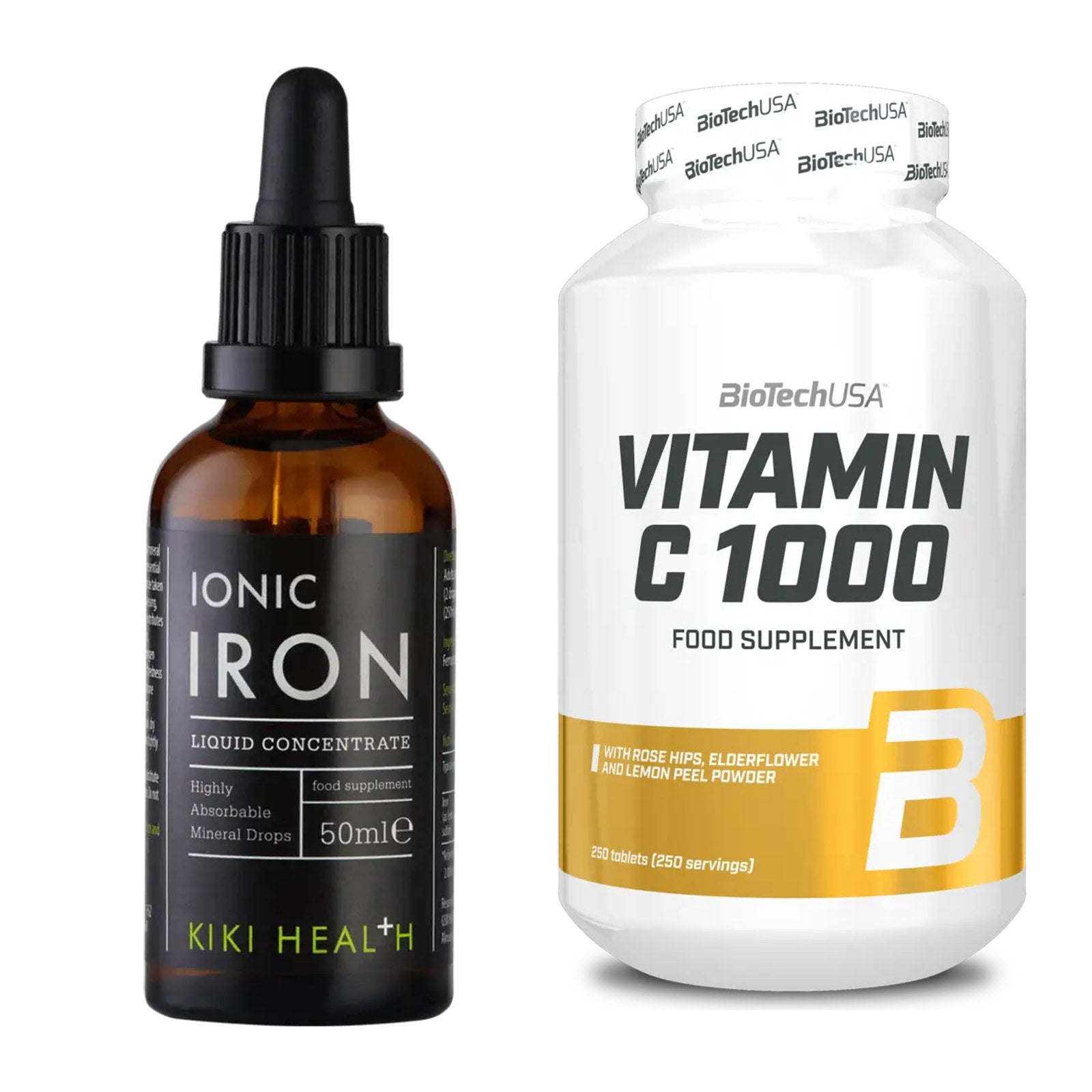 Eisen & Vitamin C: KIKI Health Liquid Iron + BioTech Vitamin C 1000 – alle enthaltenen Artikel
