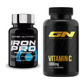 Eisen & Vitamin C: Scitec Iron Pro + GN Vitamin C Health Line – alle enthaltenen Artikel