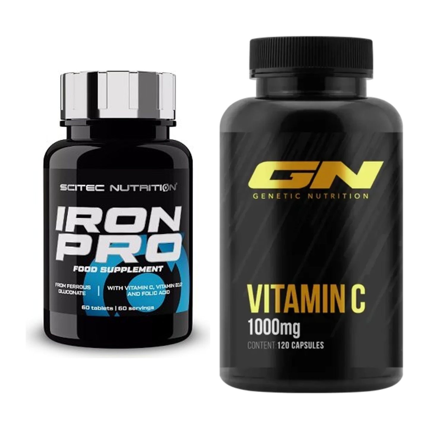 Eisen & Vitamin C: Scitec Iron Pro + GN Vitamin C Health Line – alle enthaltenen Artikel