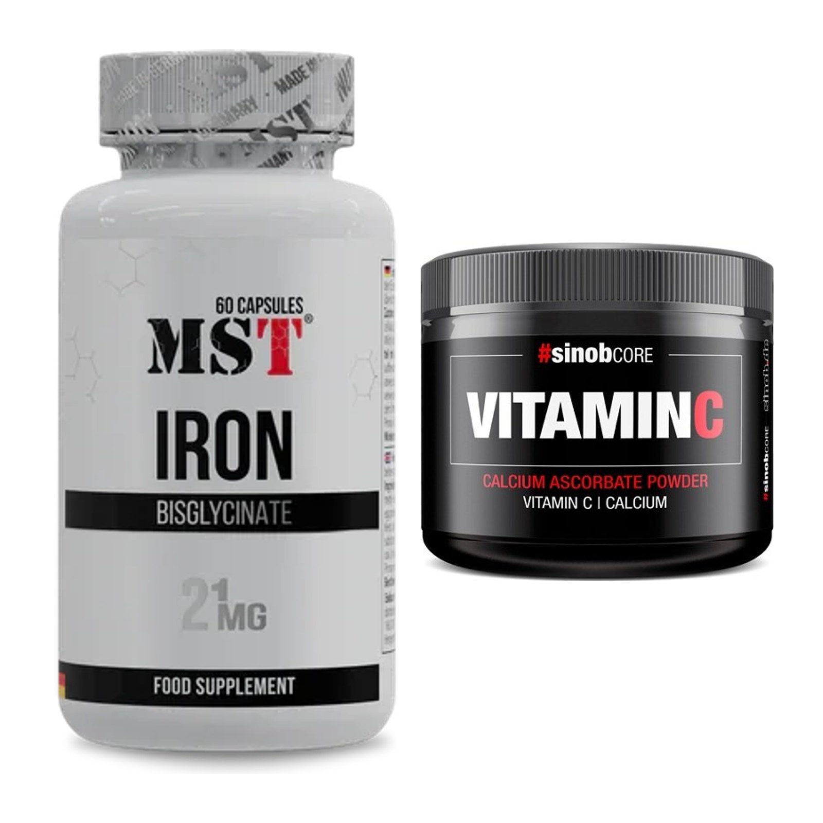 Eisen & Vitamin C: MST Iron Bisglycinate + Sinob Vitamin C Calcium – alle enthaltenen Artikel