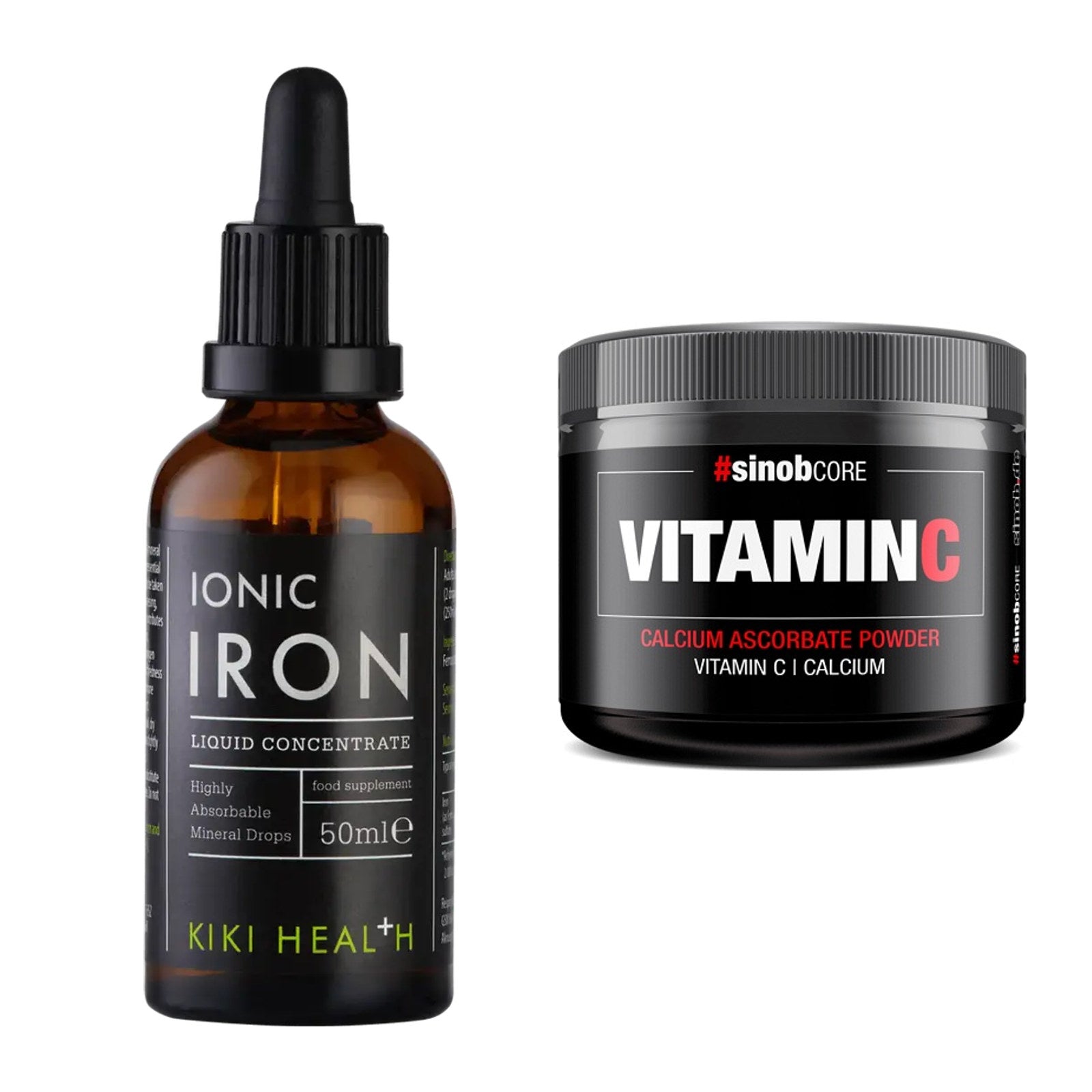 Eisen & Vitamin C: KIKI Health Liquid Iron + Sinob Vitamin C Calcium – alle enthaltenen Artikel