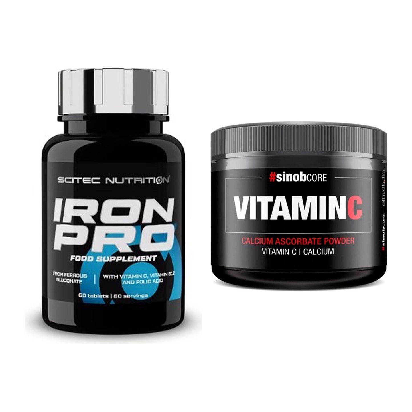 Eisen & Vitamin C: Scitec Iron Pro + Sinob Vitamin C Calcium Ascorbate – alle enthaltenen Artikel