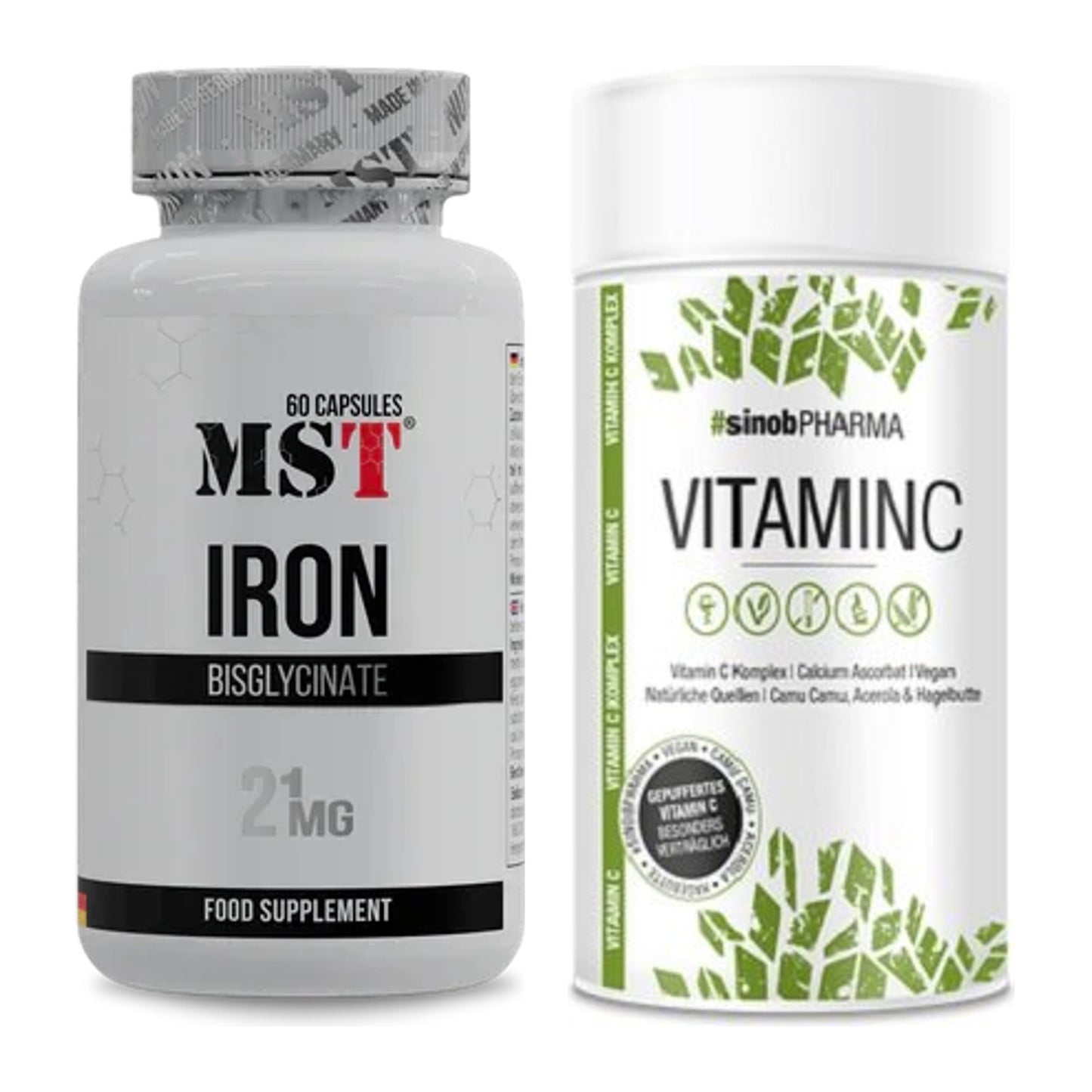 Eisen & Vitamin C: MST Iron Bisglycinate + Sinob Vitamin C – alle enthaltenen Artikel