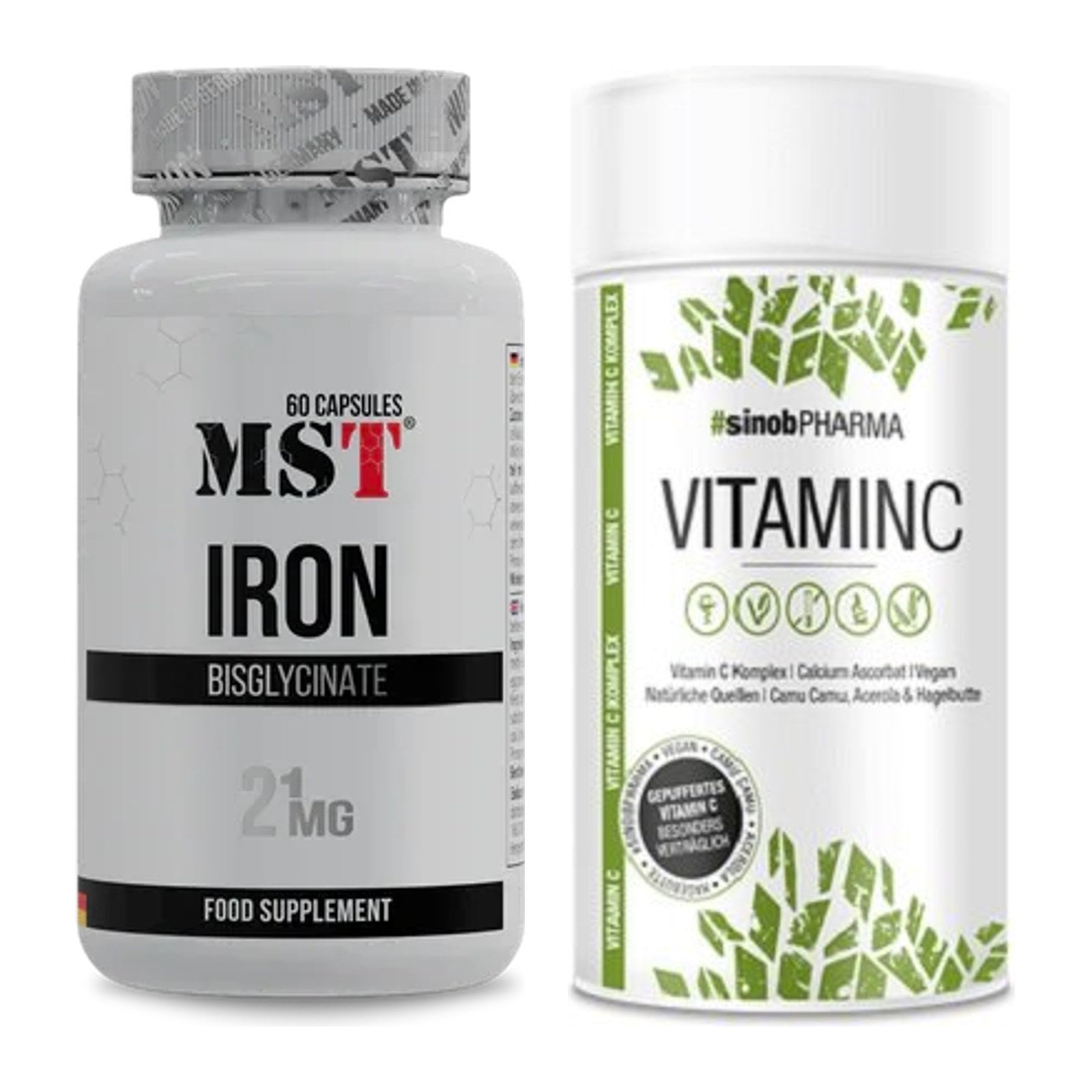 Eisen & Vitamin C: MST Iron Bisglycinate + Sinob Vitamin C – alle enthaltenen Artikel