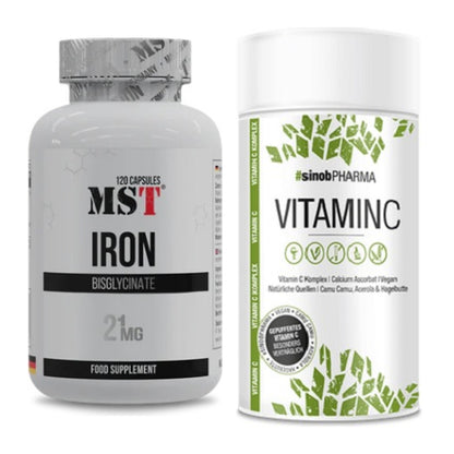 Eisen & Vitamin C: MST Iron Bisglycinate120 Kapseln + Sinob Vitamin C – alle enthaltenen Artikel