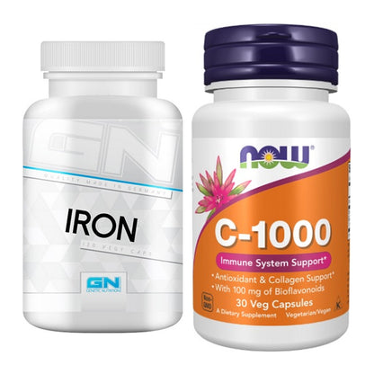 Eisen & Vitamin C: GN Iron / Eisen Health + Now Foods Vitamin C-1000 – alle enthaltenen Artikel