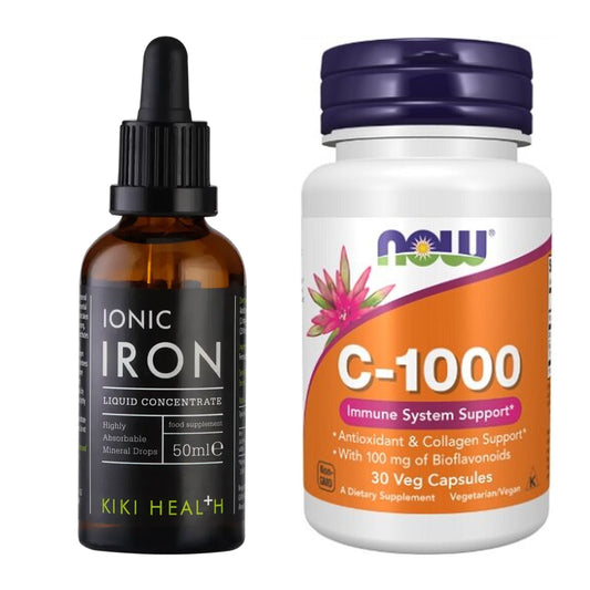 Eisen & Vitamin C: KIKI Health Liquid Iron + Now Foods Vitamin C-1000 – alle enthaltenen Artikel