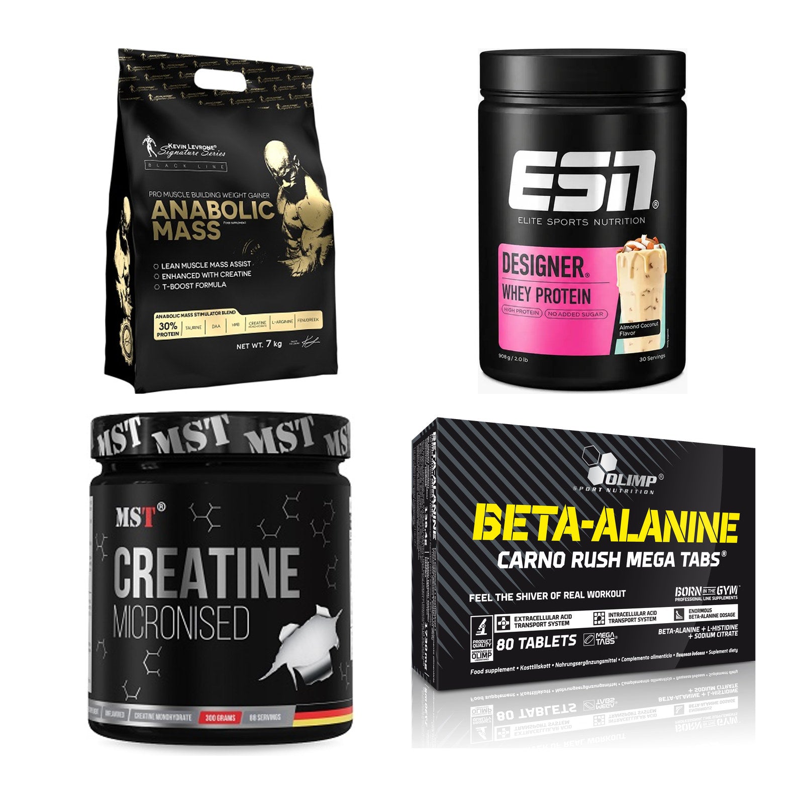Masseaufbau für Fortgeschrittene: Kevin Levrone Anabolic + 3 weitere – alle enthaltenen Artikel