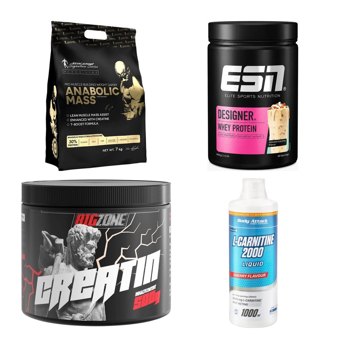 Masseaufbau für Fortgeschrittene: Kevin Levrone Anabolic + 3 weitere – alle enthaltenen Artikel