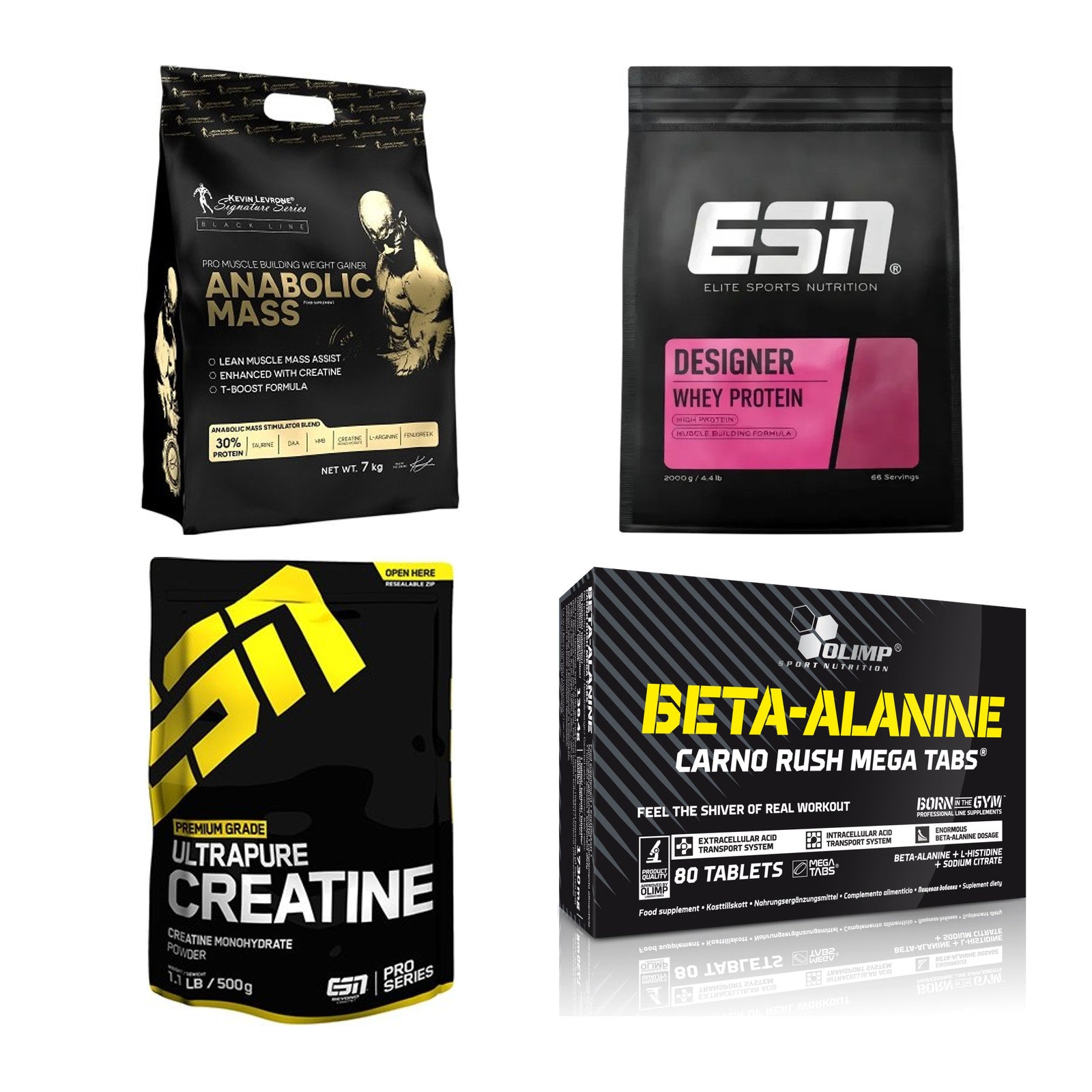 Masseaufbau für Fortgeschrittene: Kevin Levrone Anabolic + 3 weitere – alle enthaltenen Artikel