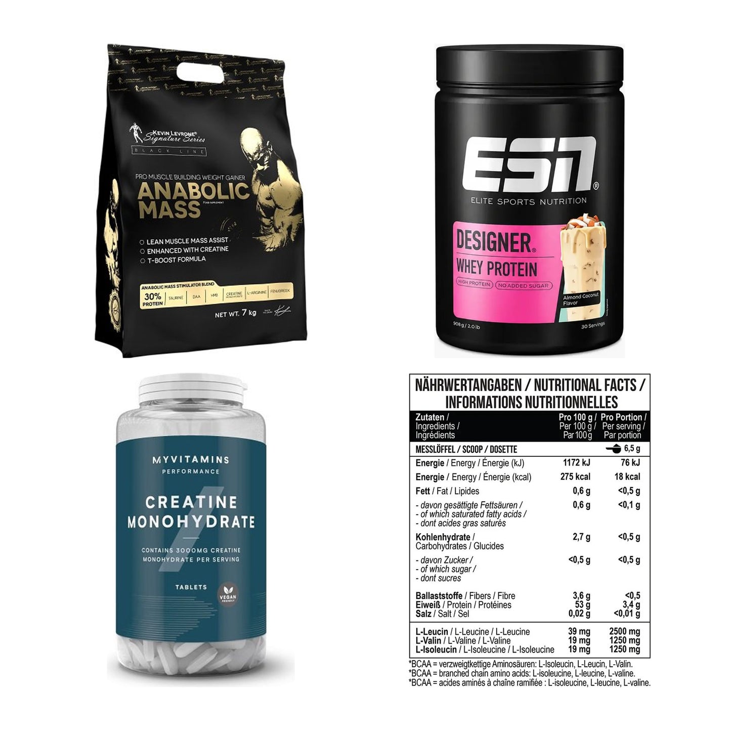 Masseaufbau für Fortgeschrittene: Kevin Levrone Anabolic + 3 weitere – alle enthaltenen Artikel