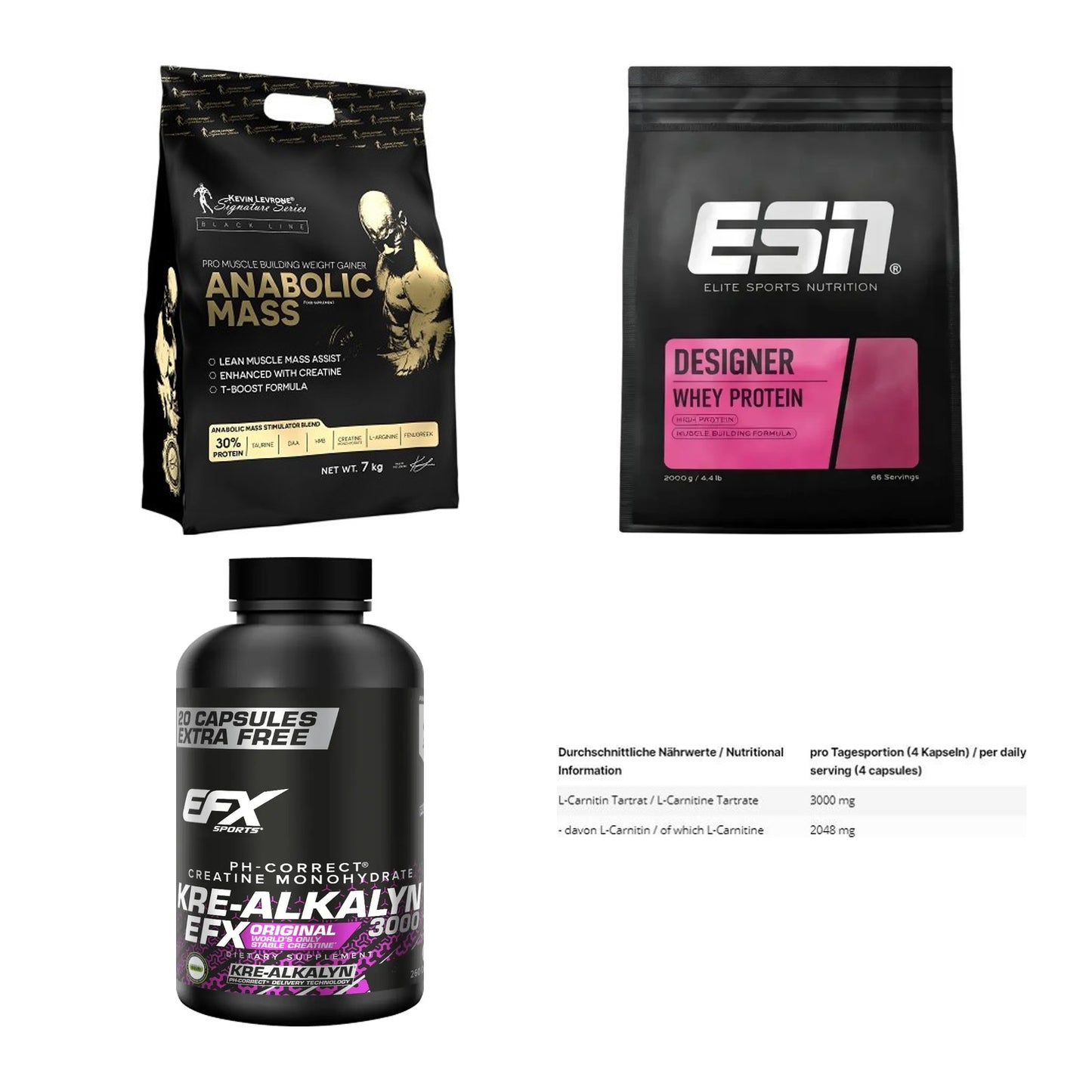 Masseaufbau für Fortgeschrittene: Kevin Levrone Anabolic + 3 weitere – alle enthaltenen Artikel