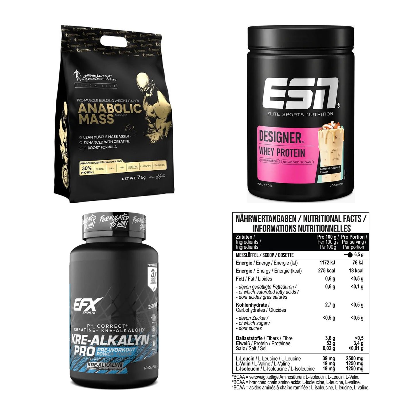 Masseaufbau für Fortgeschrittene: Kevin Levrone Anabolic + 3 weitere – alle enthaltenen Artikel