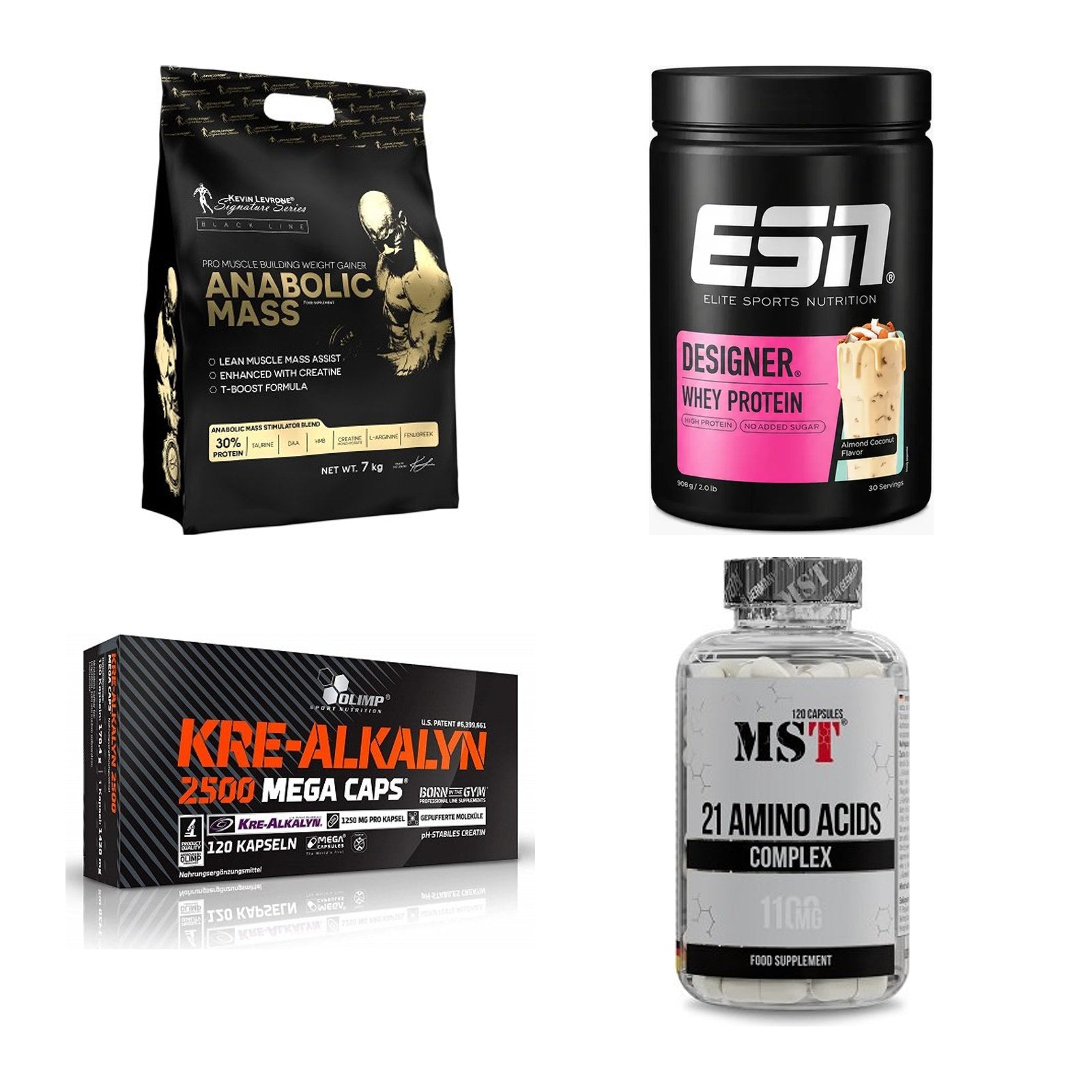 Masseaufbau für Fortgeschrittene: Kevin Levrone Anabolic + 3 weitere – alle enthaltenen Artikel