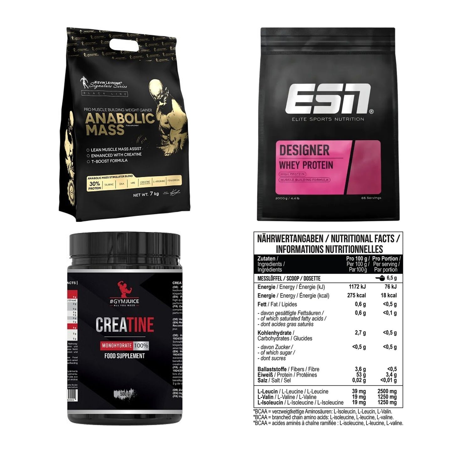 Masseaufbau für Fortgeschrittene: Kevin Levrone Anabolic + 3 weitere – alle enthaltenen Artikel