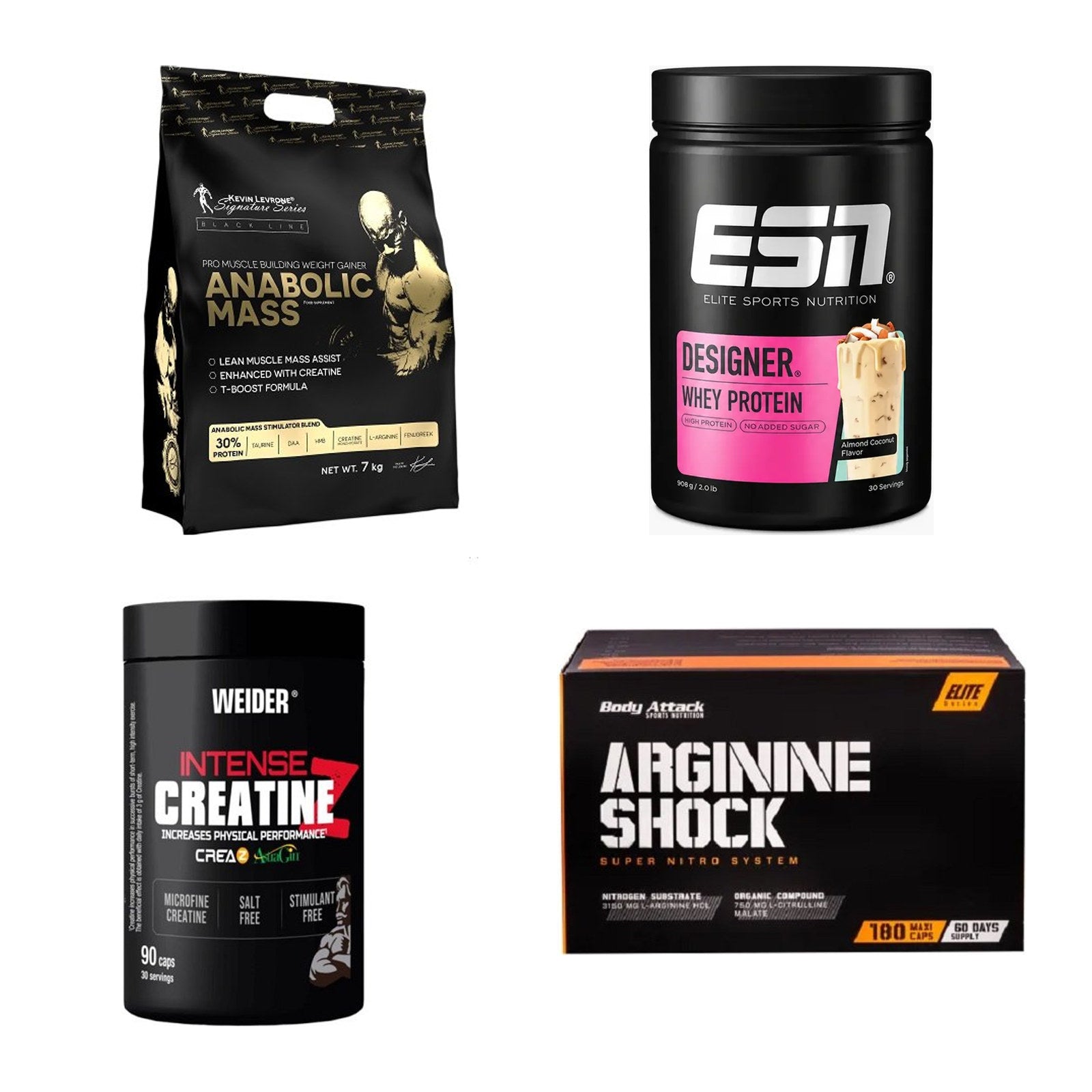 Masseaufbau für Fortgeschrittene: Kevin Levrone Anabolic + 3 weitere – alle enthaltenen Artikel