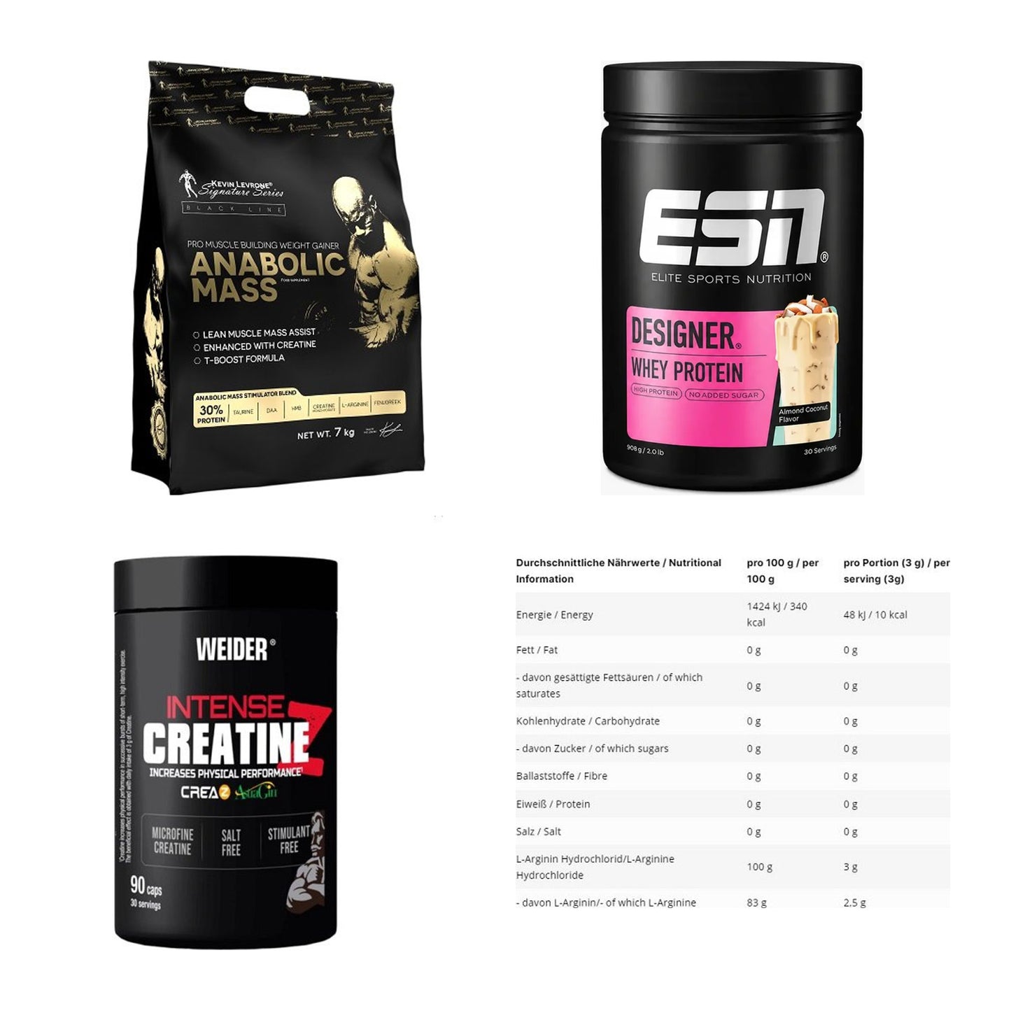 Masseaufbau für Fortgeschrittene: Kevin Levrone Anabolic + 3 weitere – alle enthaltenen Artikel