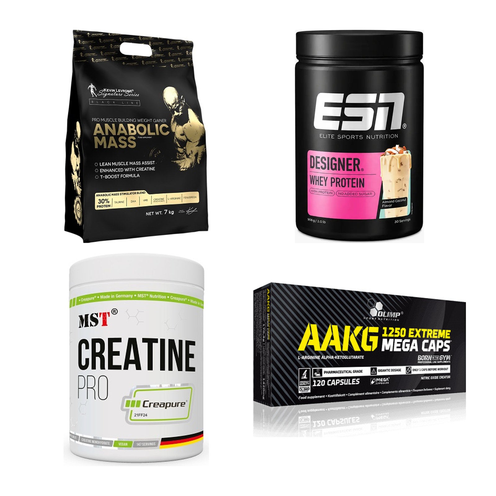 Masseaufbau für Fortgeschrittene: Kevin Levrone Anabolic + 3 weitere – alle enthaltenen Artikel