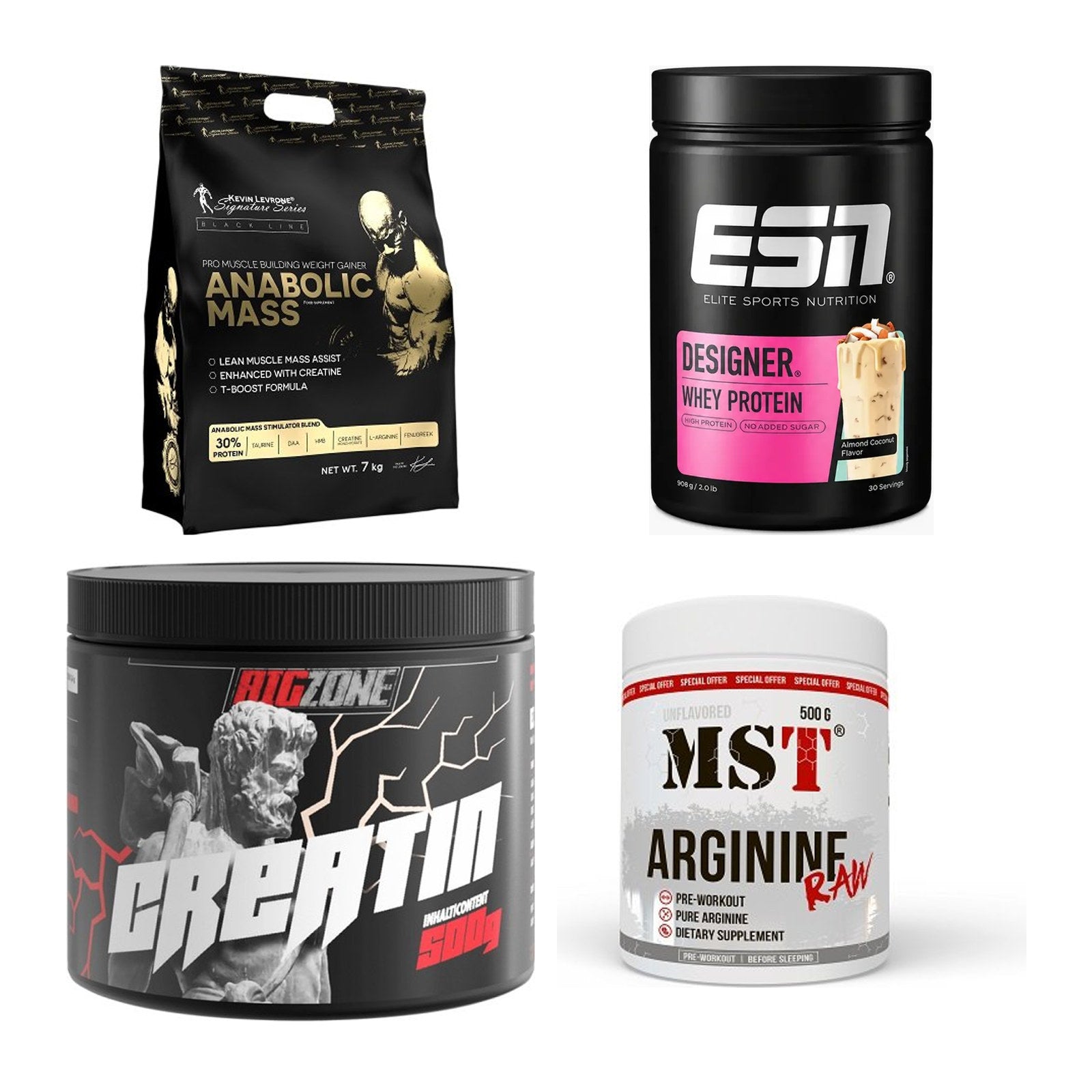 Masseaufbau für Fortgeschrittene: Kevin Levrone Anabolic + 3 weitere – alle enthaltenen Artikel
