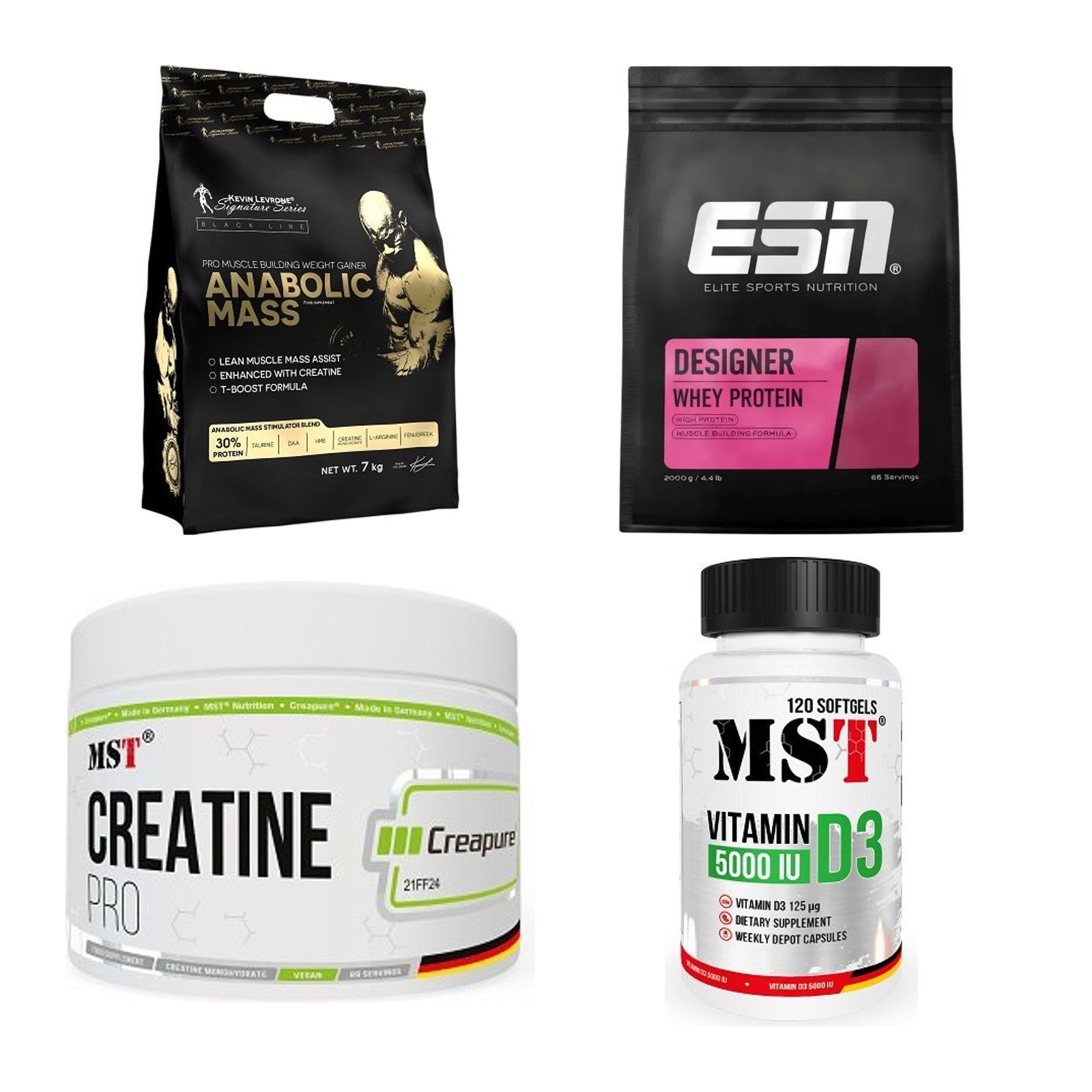 Masseaufbau für Fortgeschrittene: Kevin Levrone Anabolic + 3 weitere – alle enthaltenen Artikel