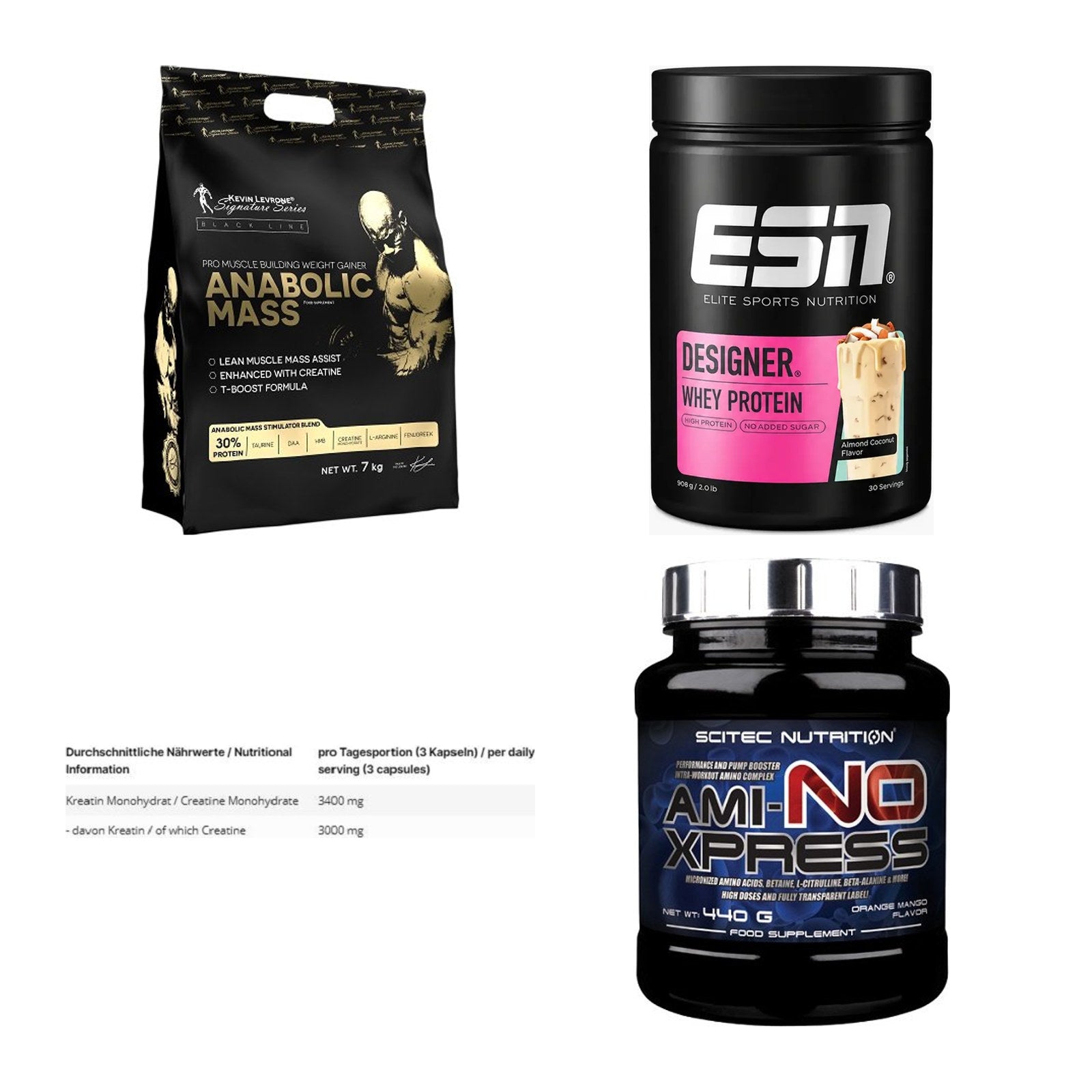 Masseaufbau für Fortgeschrittene: Kevin Levrone Anabolic + 3 weitere – alle enthaltenen Artikel