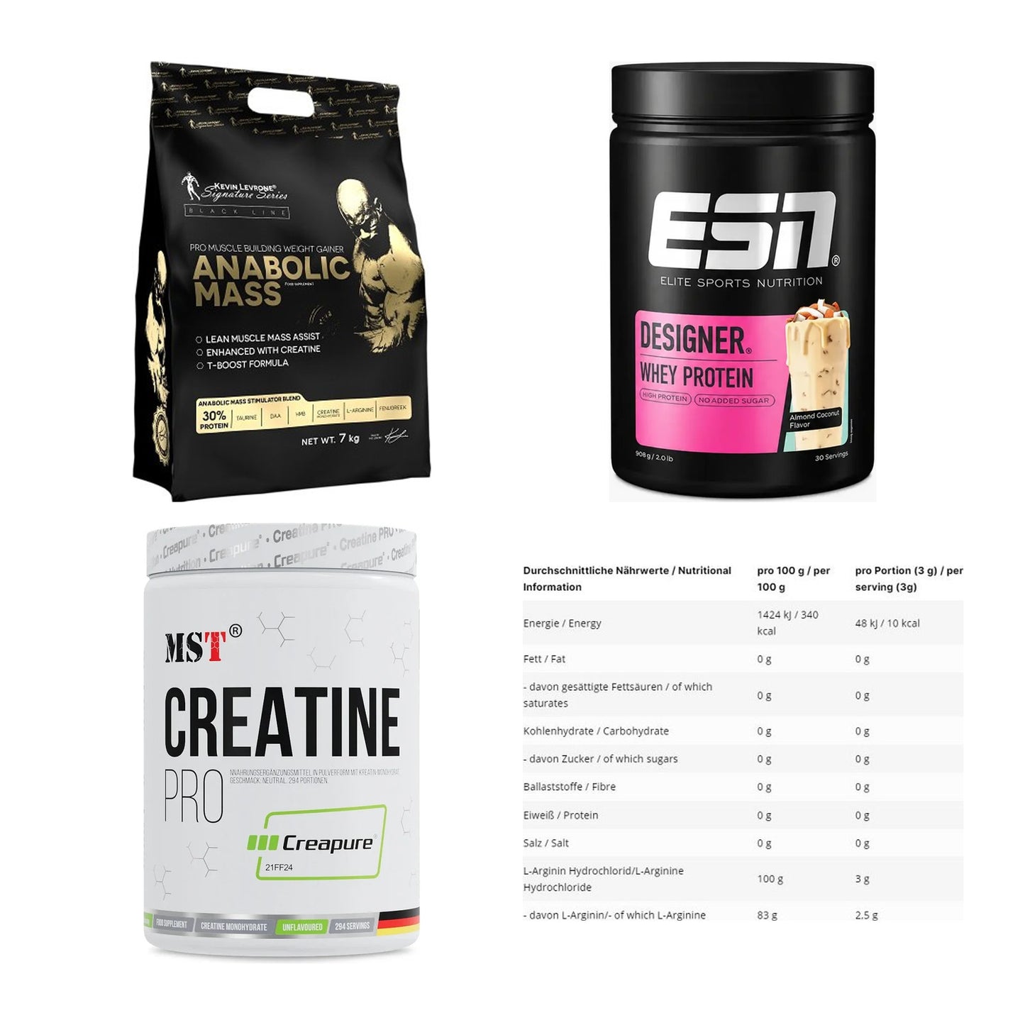 Masseaufbau für Fortgeschrittene: Kevin Levrone Anabolic + 3 weitere – alle enthaltenen Artikel