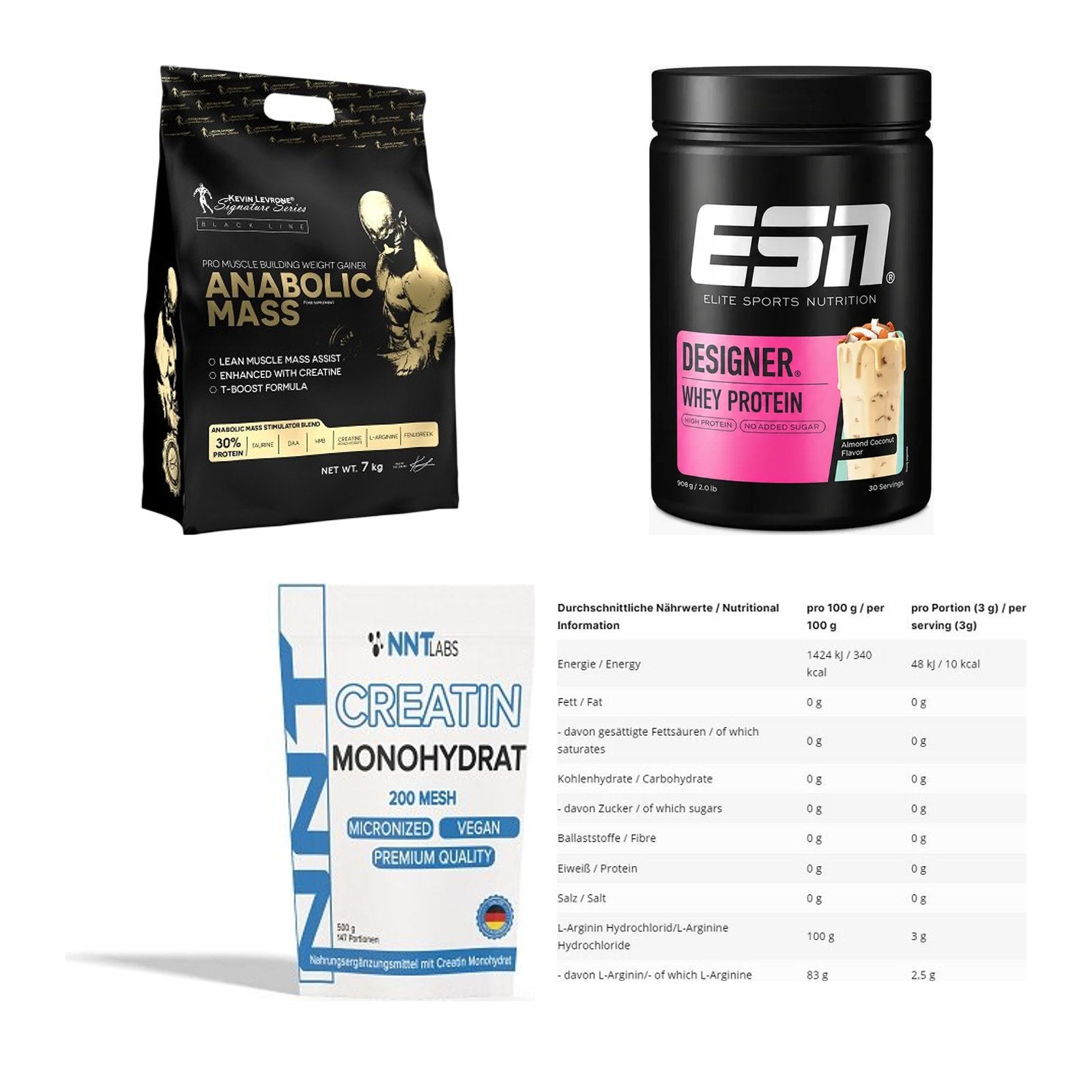 Masseaufbau für Fortgeschrittene: Kevin Levrone Anabolic + 3 weitere – alle enthaltenen Artikel
