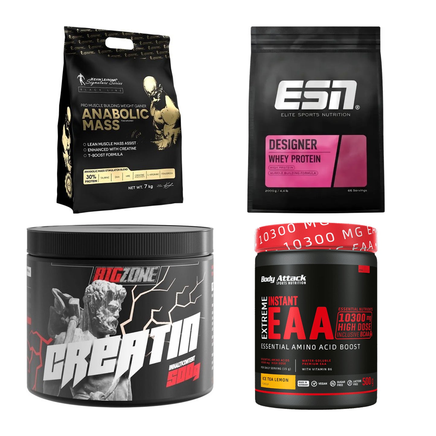 Masseaufbau für Fortgeschrittene: Kevin Levrone Anabolic + 3 weitere – alle enthaltenen Artikel
