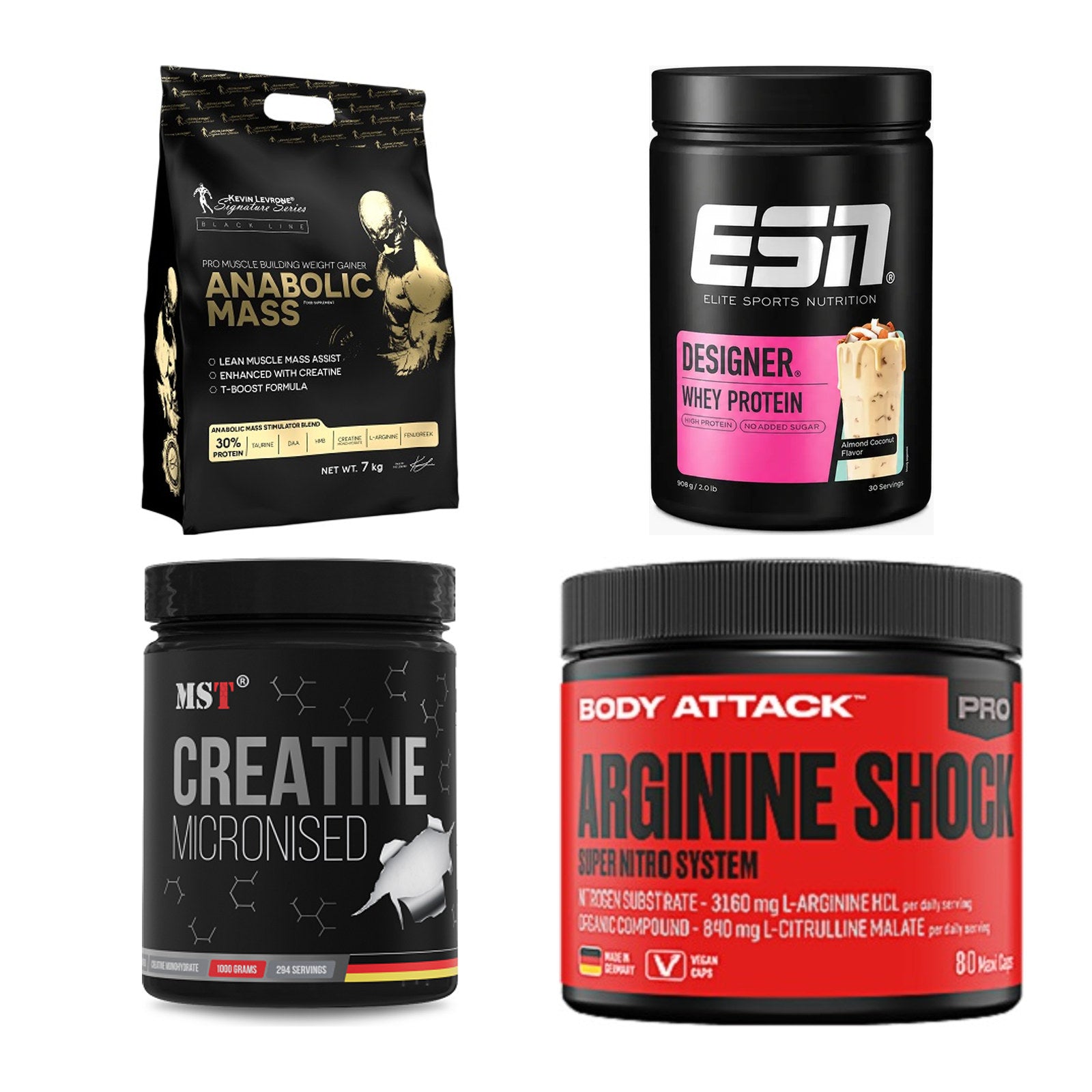 Masseaufbau für Fortgeschrittene: Kevin Levrone Anabolic + 3 weitere – alle enthaltenen Artikel