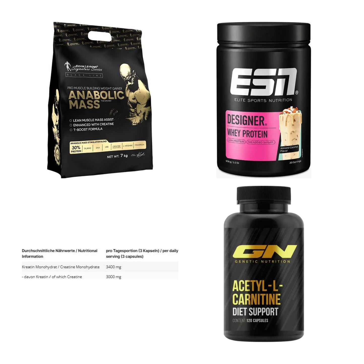 Masseaufbau für Fortgeschrittene: Kevin Levrone Anabolic + 3 weitere – alle enthaltenen Artikel