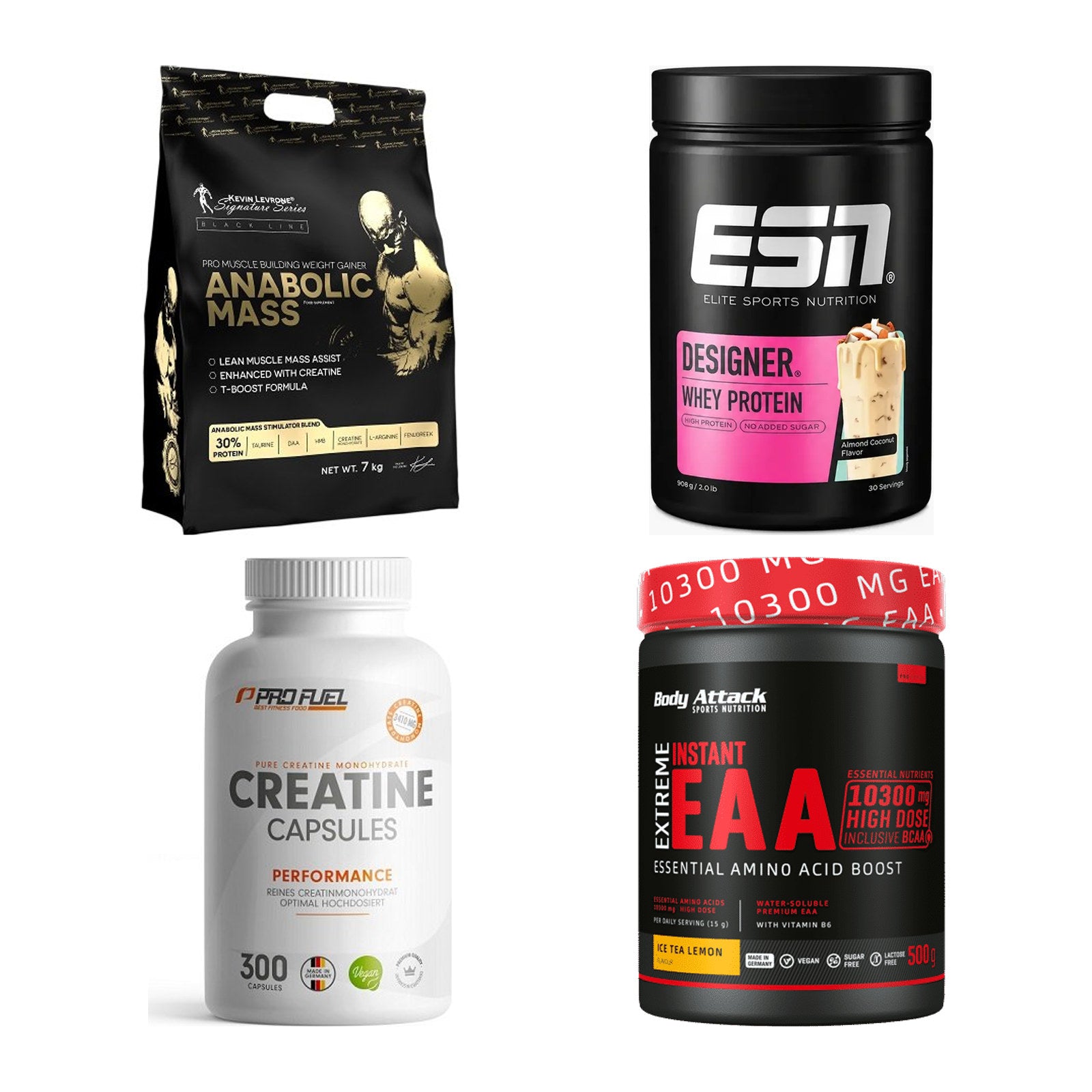 Masseaufbau für Fortgeschrittene: Kevin Levrone Anabolic + 3 weitere – alle enthaltenen Artikel
