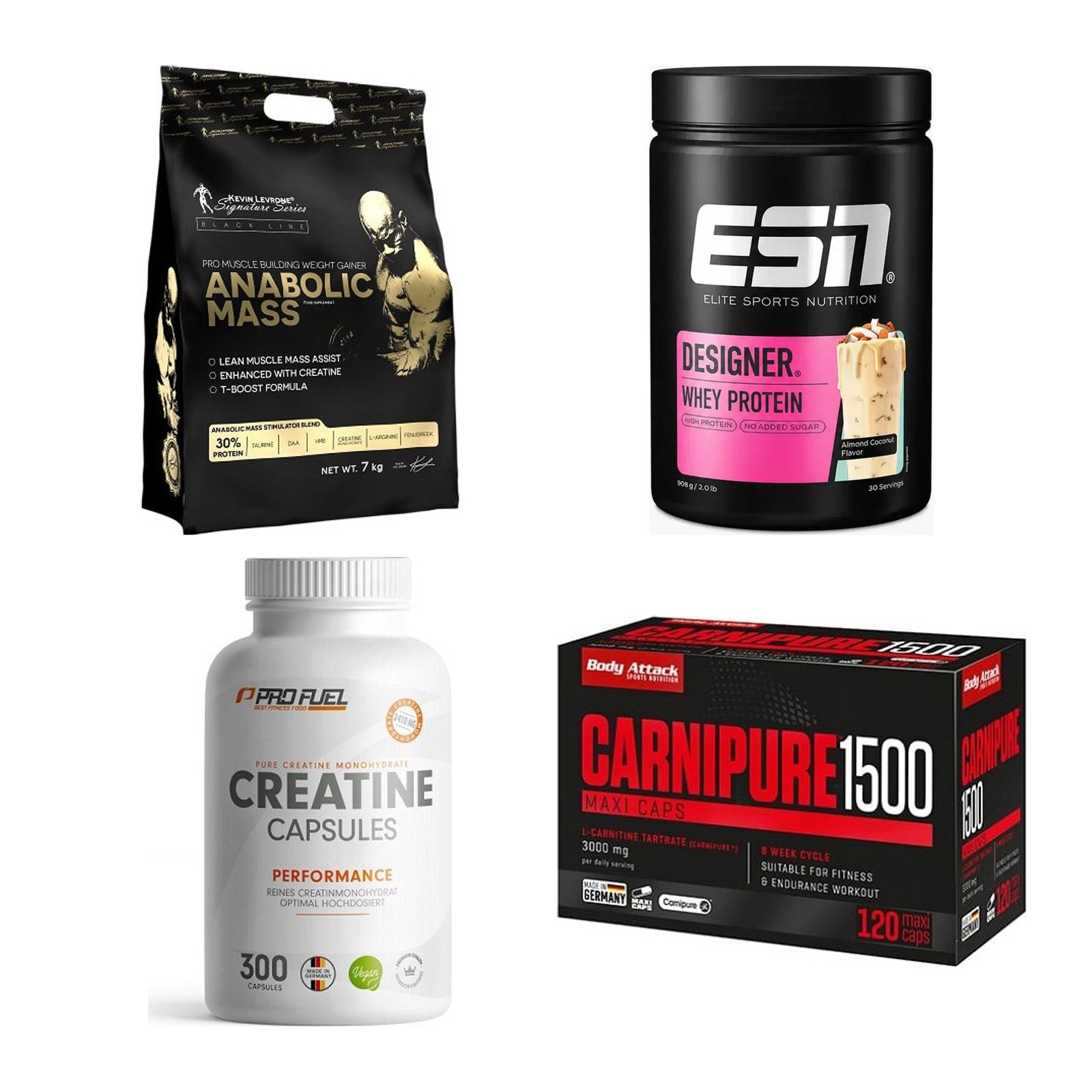 Masseaufbau für Fortgeschrittene: Kevin Levrone Anabolic + 3 weitere – alle enthaltenen Artikel