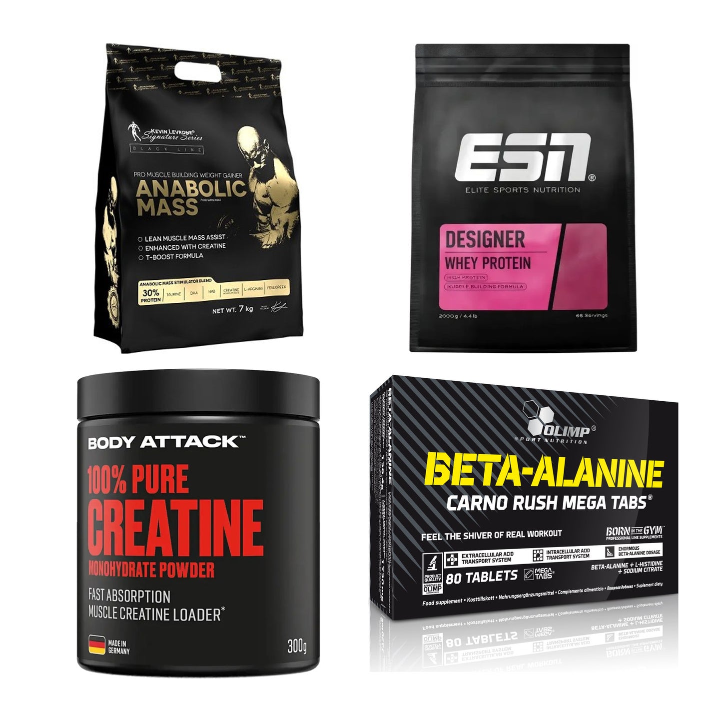 Masseaufbau für Fortgeschrittene: Kevin Levrone Anabolic + 3 weitere – alle enthaltenen Artikel