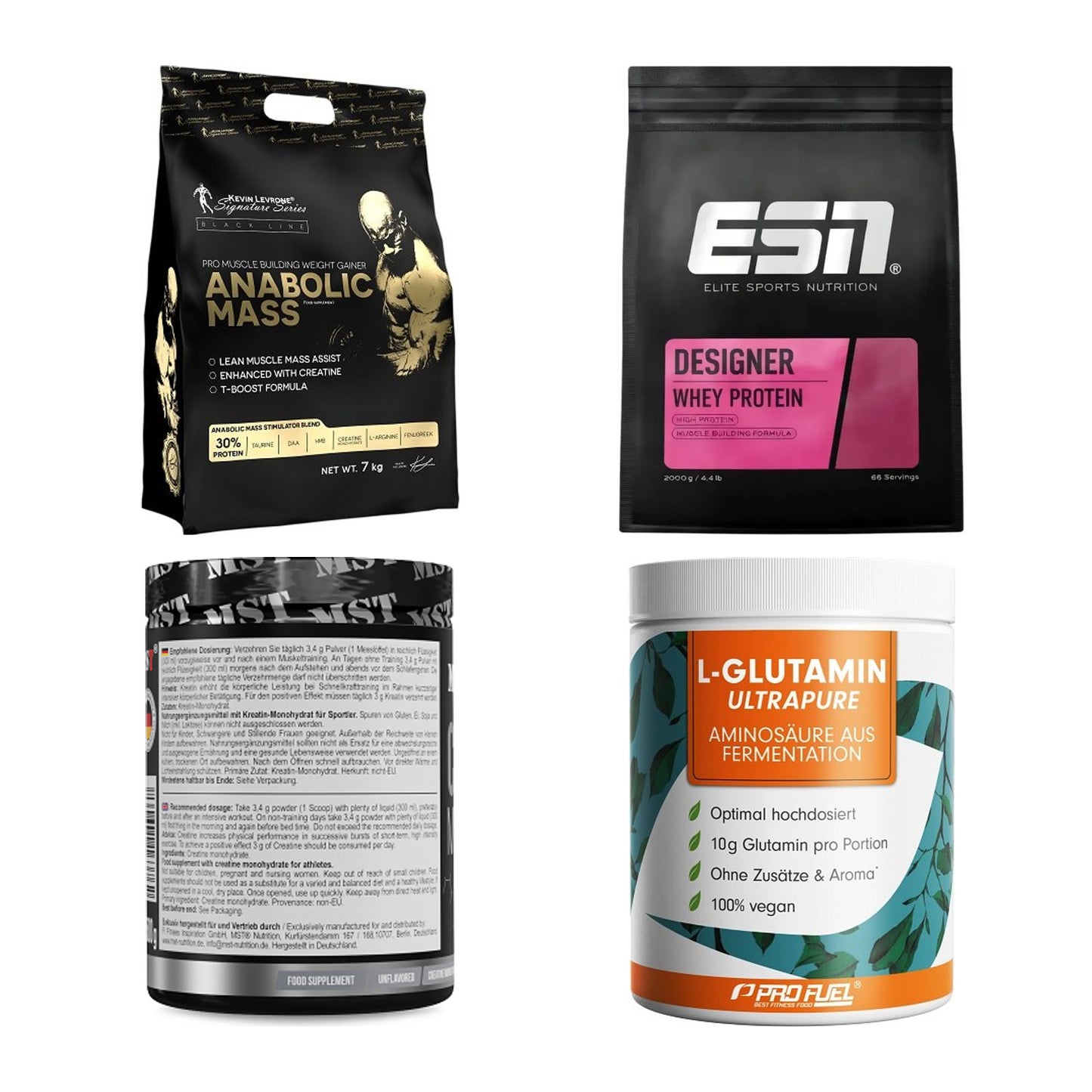 Masseaufbau für Fortgeschrittene: Kevin Levrone Anabolic + 3 weitere – alle enthaltenen Artikel