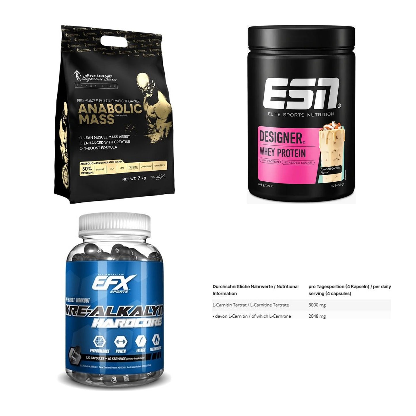 Masseaufbau für Fortgeschrittene: Kevin Levrone Anabolic + 3 weitere – alle enthaltenen Artikel
