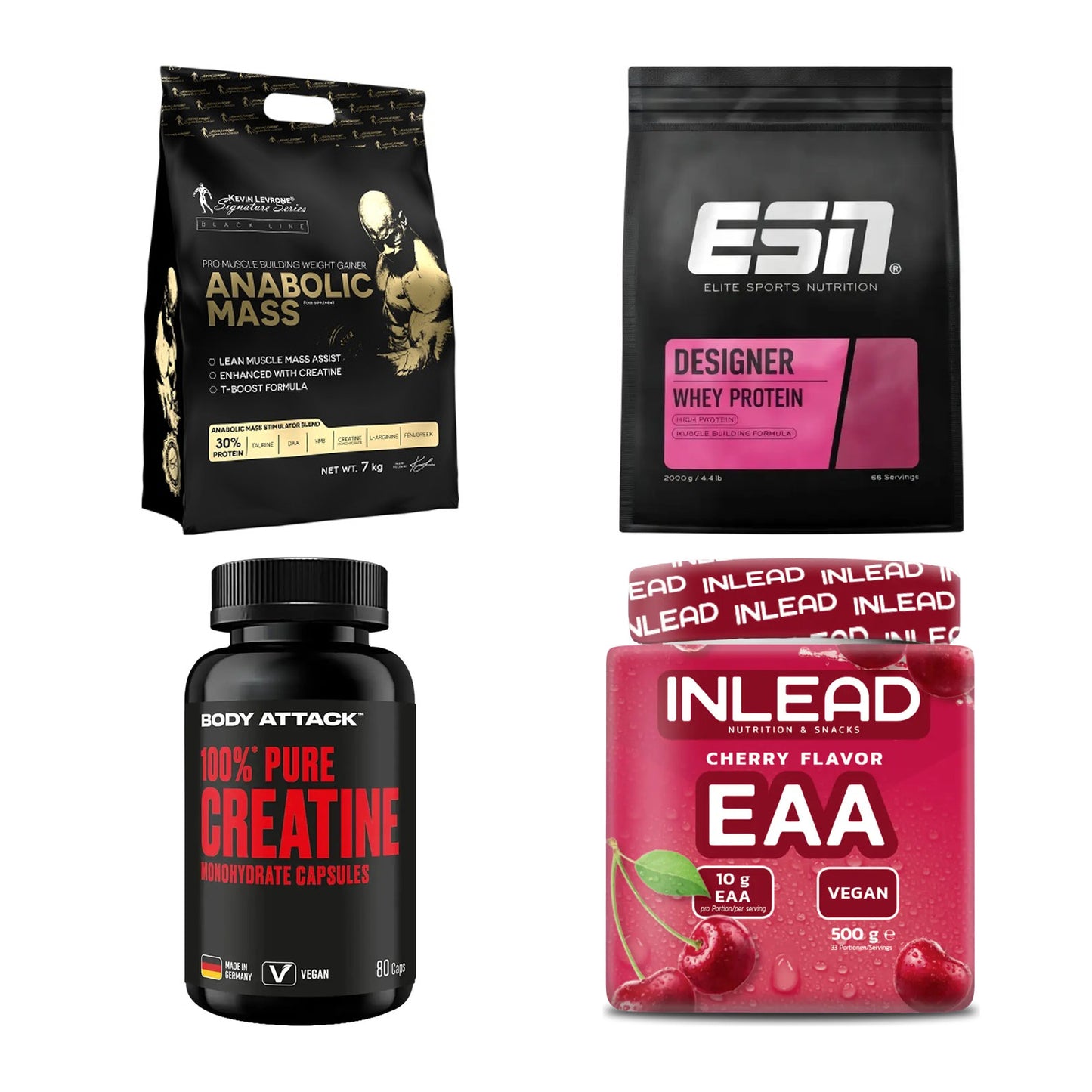 Masseaufbau für Fortgeschrittene: Kevin Levrone Anabolic + 3 weitere – alle enthaltenen Artikel
