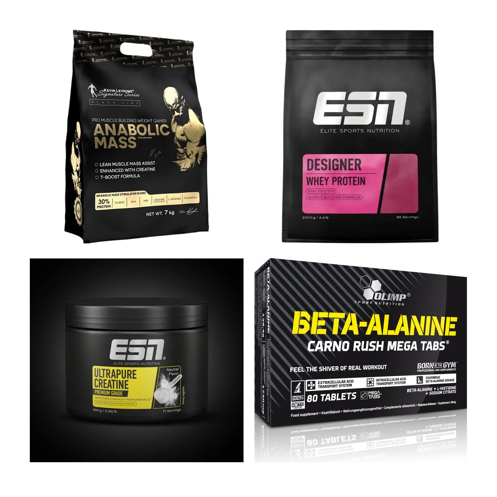 Masseaufbau für Fortgeschrittene: Kevin Levrone Anabolic + 3 weitere – alle enthaltenen Artikel