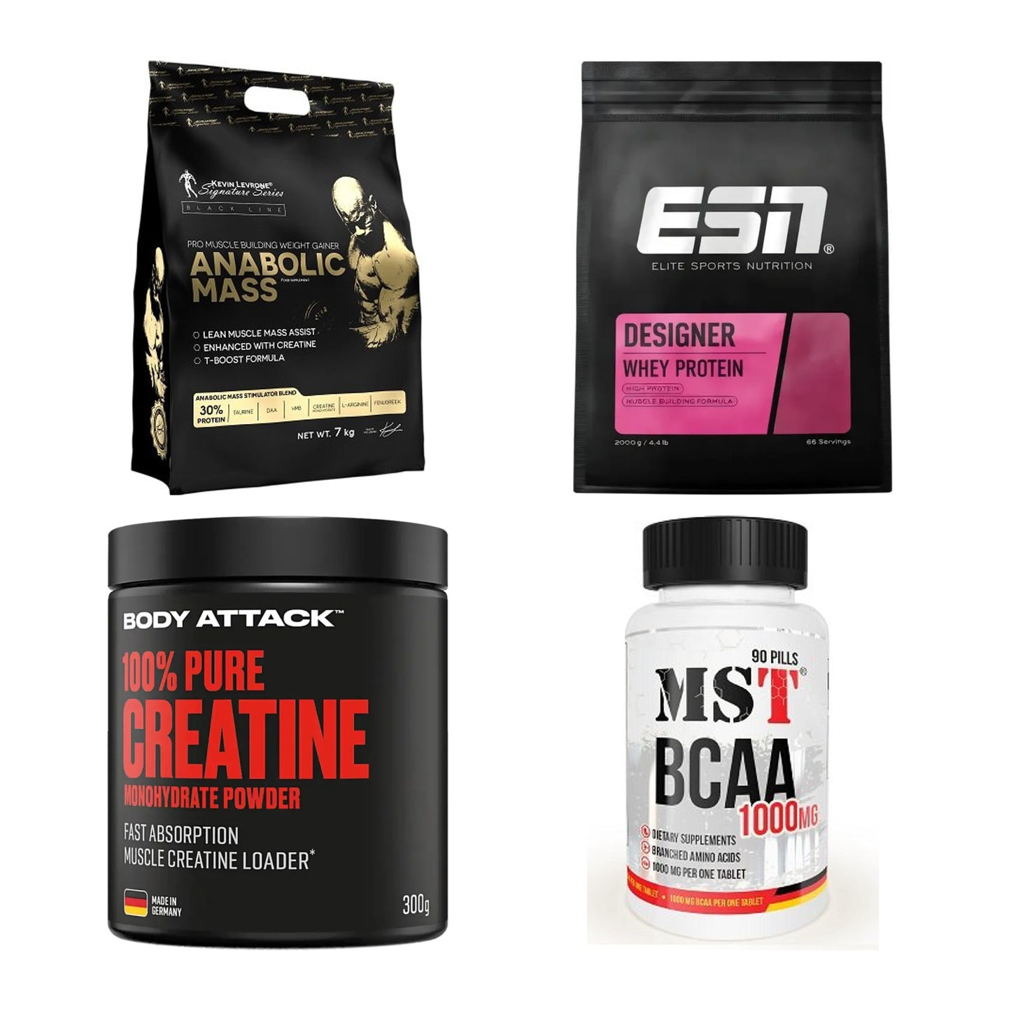 Masseaufbau für Fortgeschrittene: Kevin Levrone Anabolic + 3 weitere – alle enthaltenen Artikel
