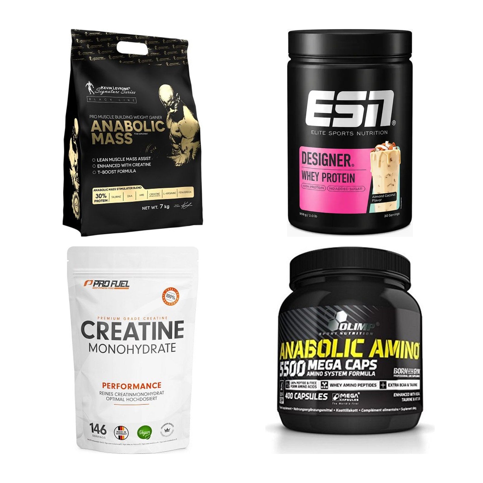 Masseaufbau für Fortgeschrittene: Kevin Levrone Anabolic + 3 weitere – alle enthaltenen Artikel