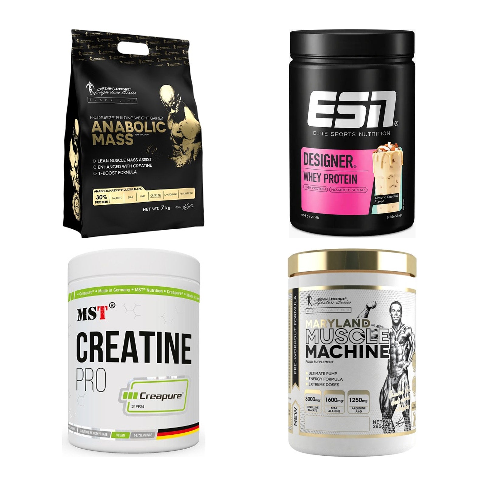 Masseaufbau für Fortgeschrittene: Kevin Levrone Anabolic + 3 weitere – alle enthaltenen Artikel