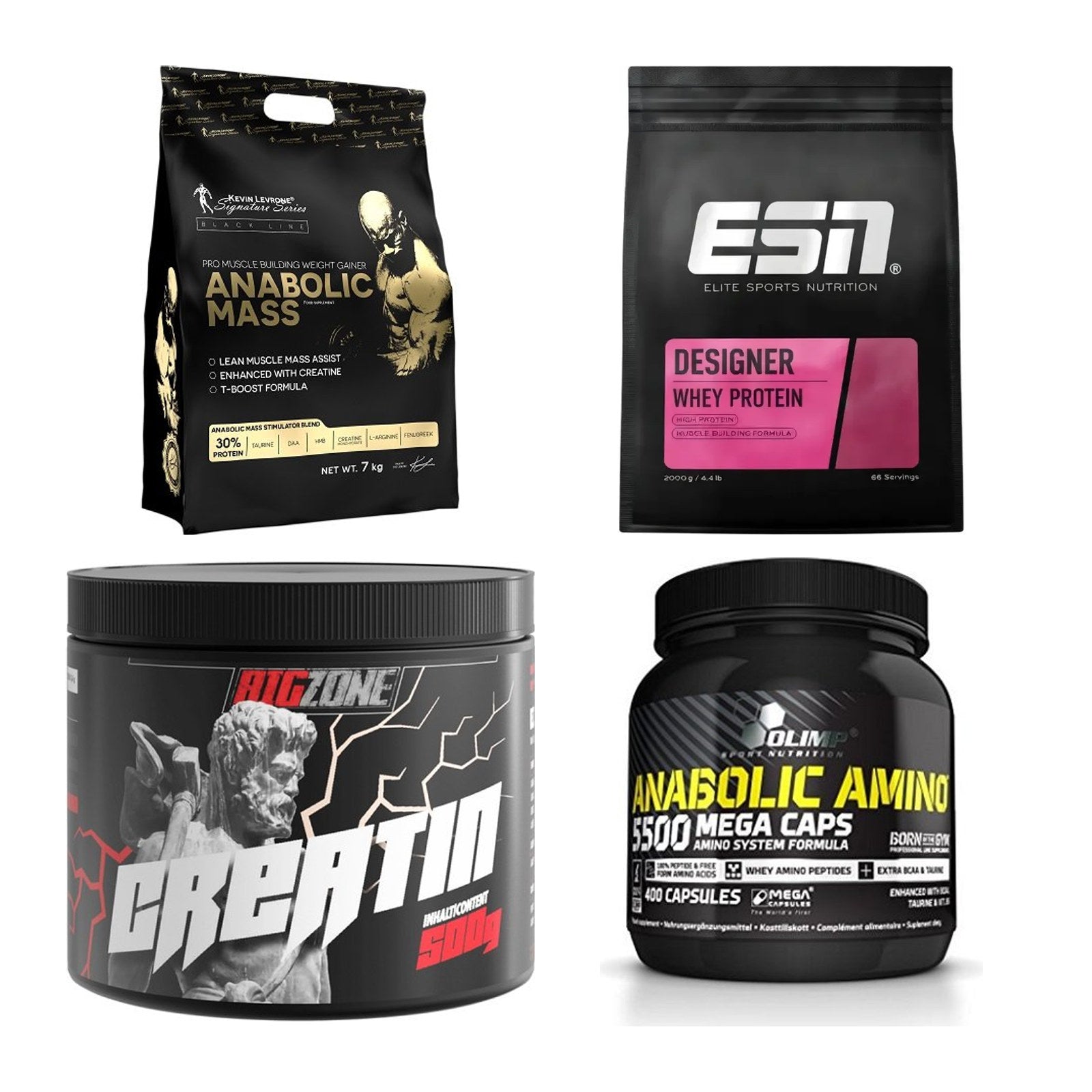 Masseaufbau für Fortgeschrittene: Kevin Levrone Anabolic + 3 weitere – alle enthaltenen Artikel