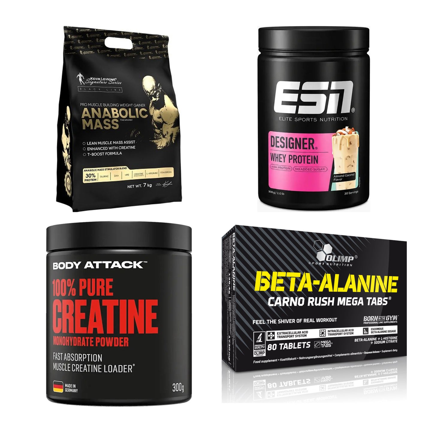 Masseaufbau für Fortgeschrittene: Kevin Levrone Anabolic + 3 weitere – alle enthaltenen Artikel