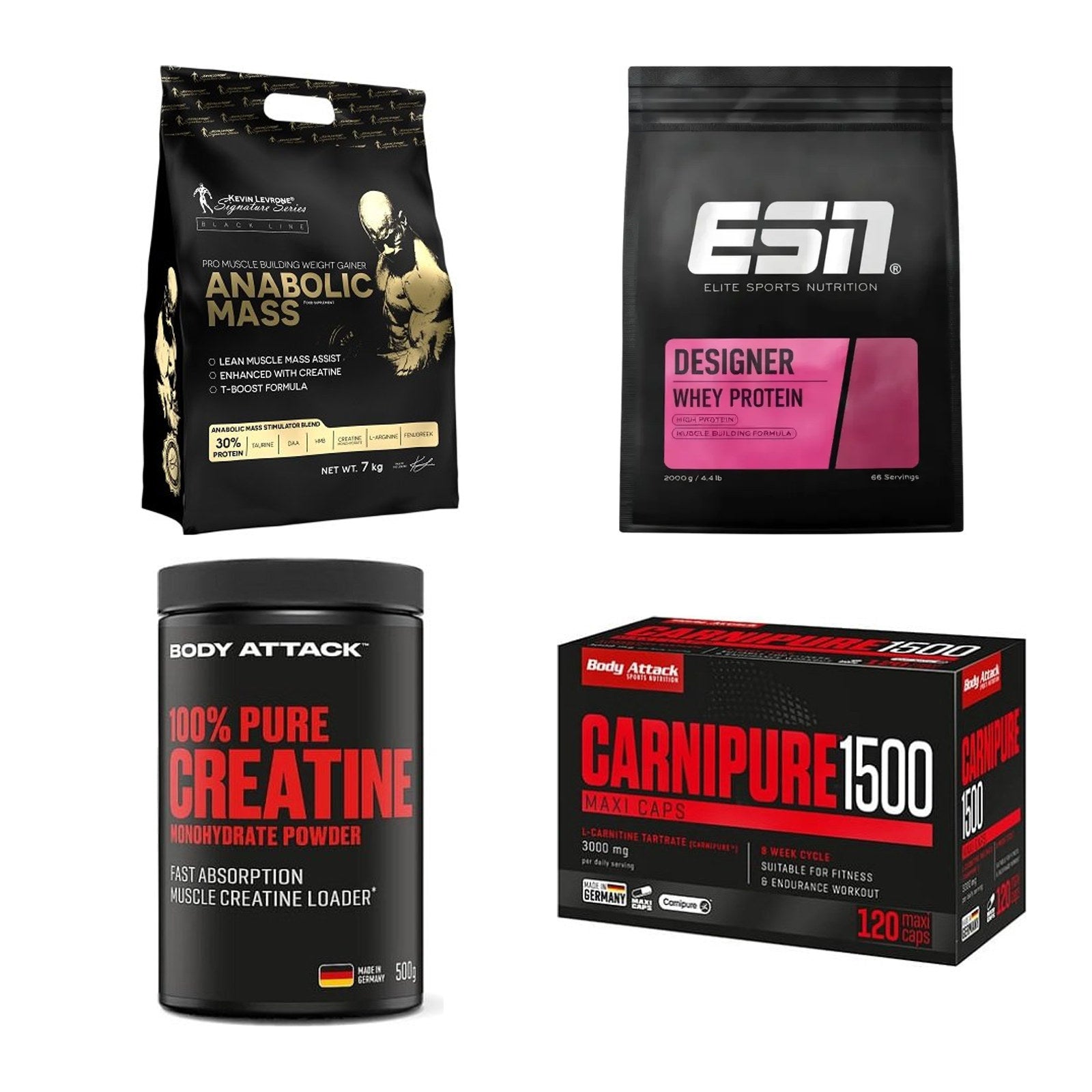 Masseaufbau für Fortgeschrittene: Kevin Levrone Anabolic + 3 weitere – alle enthaltenen Artikel