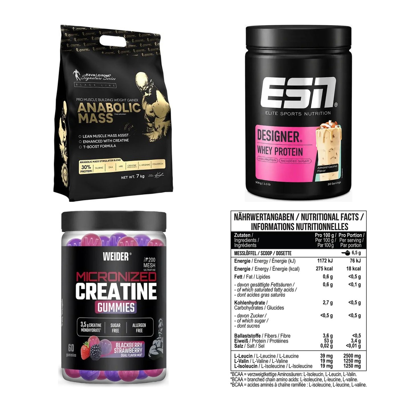 Masseaufbau für Fortgeschrittene: Kevin Levrone Anabolic + 3 weitere – alle enthaltenen Artikel