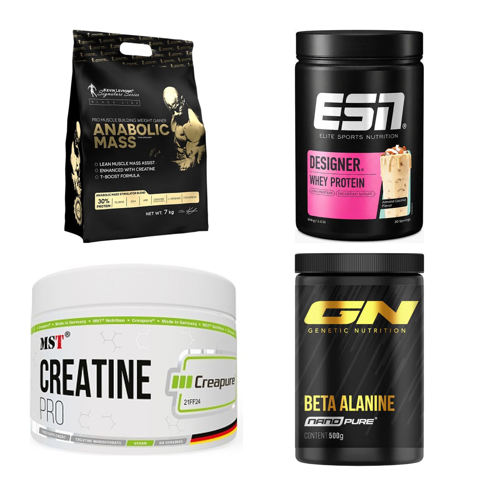 Masseaufbau für Fortgeschrittene: Kevin Levrone Anabolic + 3 weitere – alle enthaltenen Artikel
