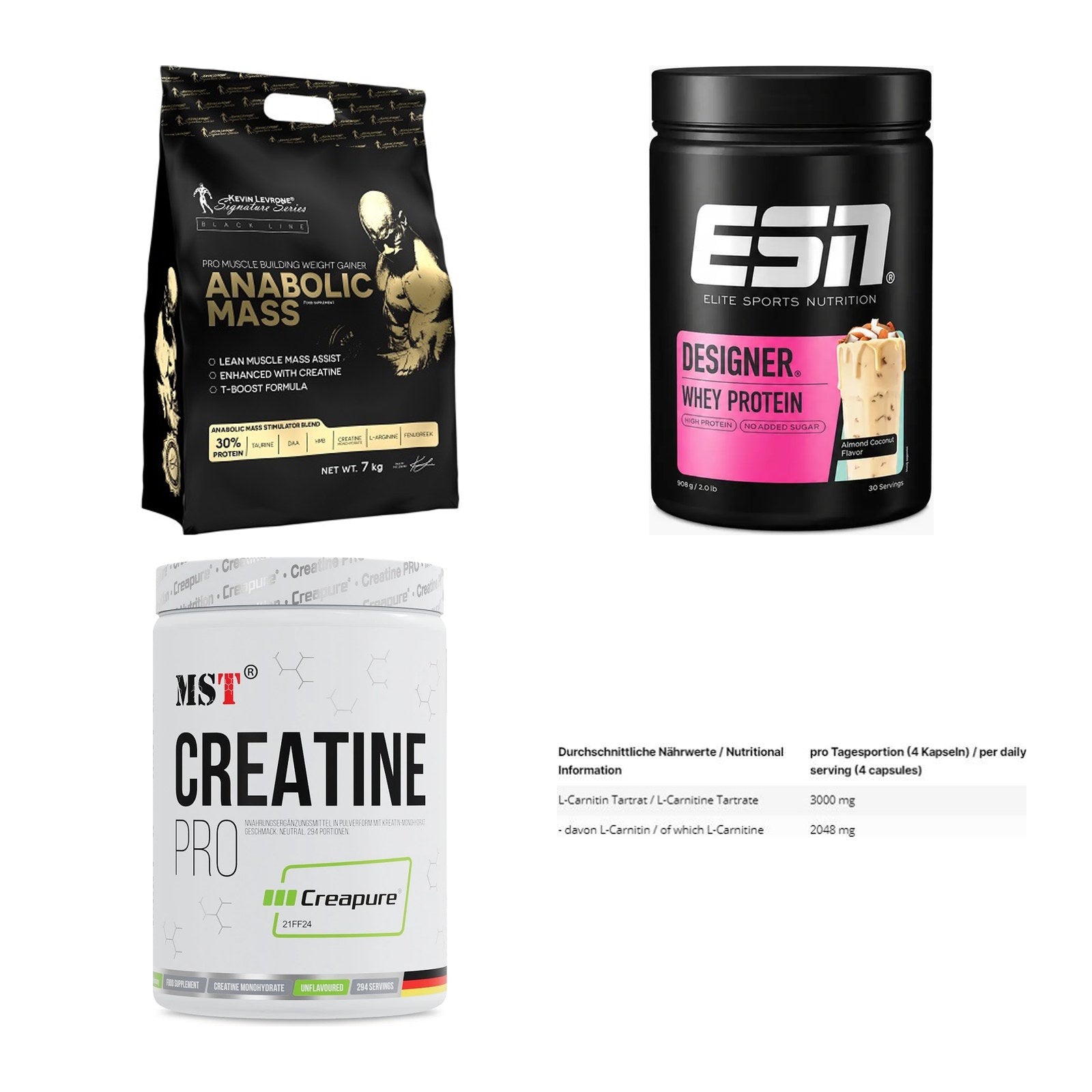 Masseaufbau für Fortgeschrittene: Kevin Levrone Anabolic + 3 weitere – alle enthaltenen Artikel