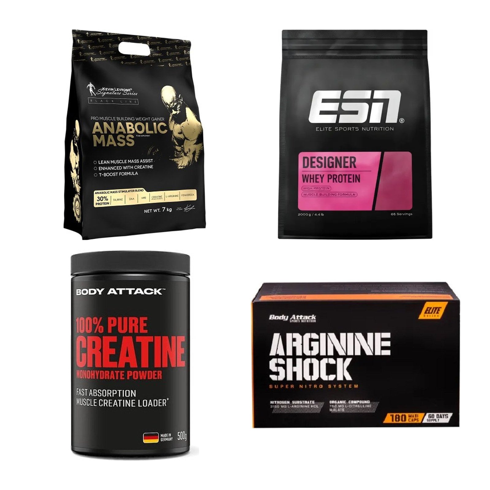 Masseaufbau für Fortgeschrittene: Kevin Levrone Anabolic + 3 weitere – alle enthaltenen Artikel