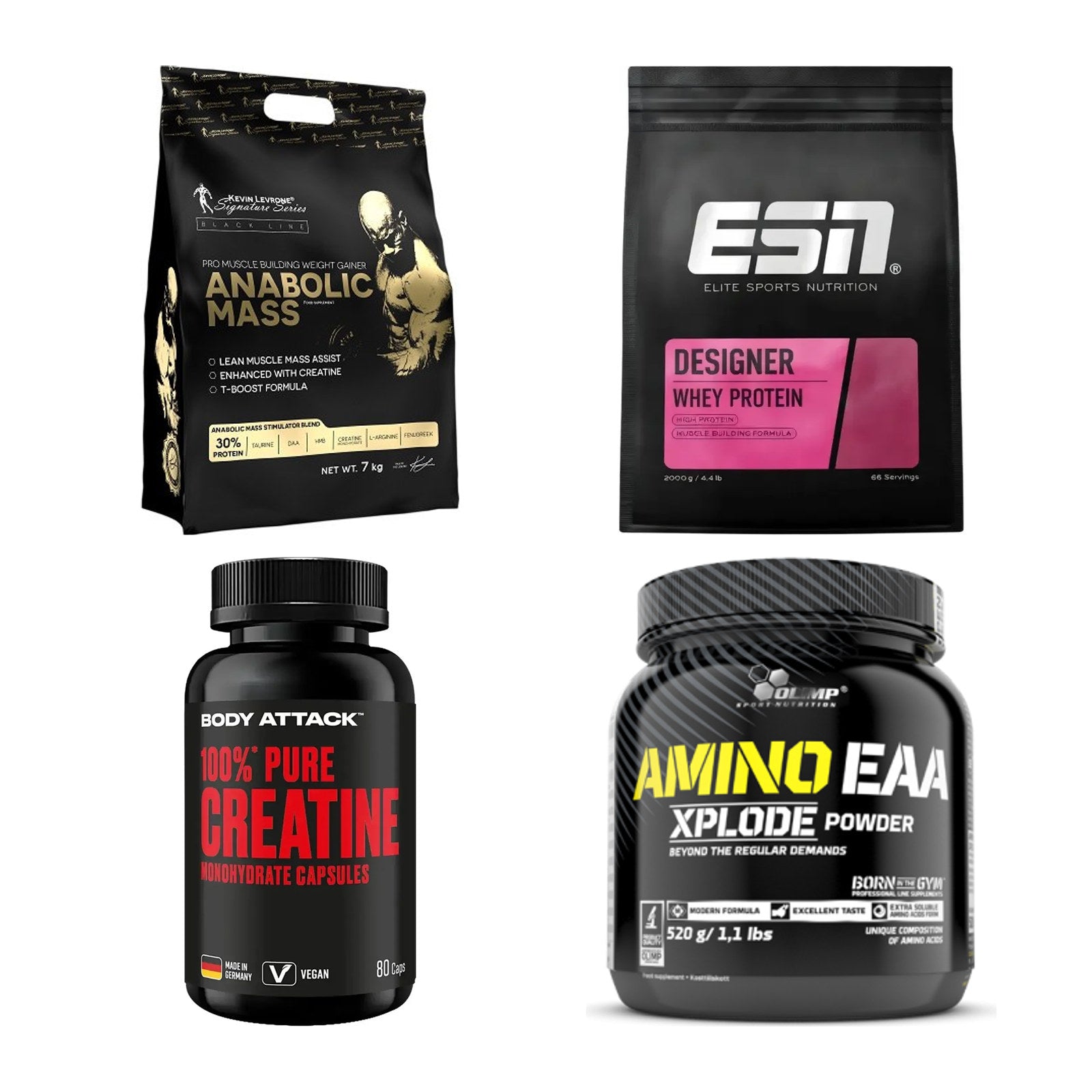 Masseaufbau für Fortgeschrittene: Kevin Levrone Anabolic + 3 weitere – alle enthaltenen Artikel